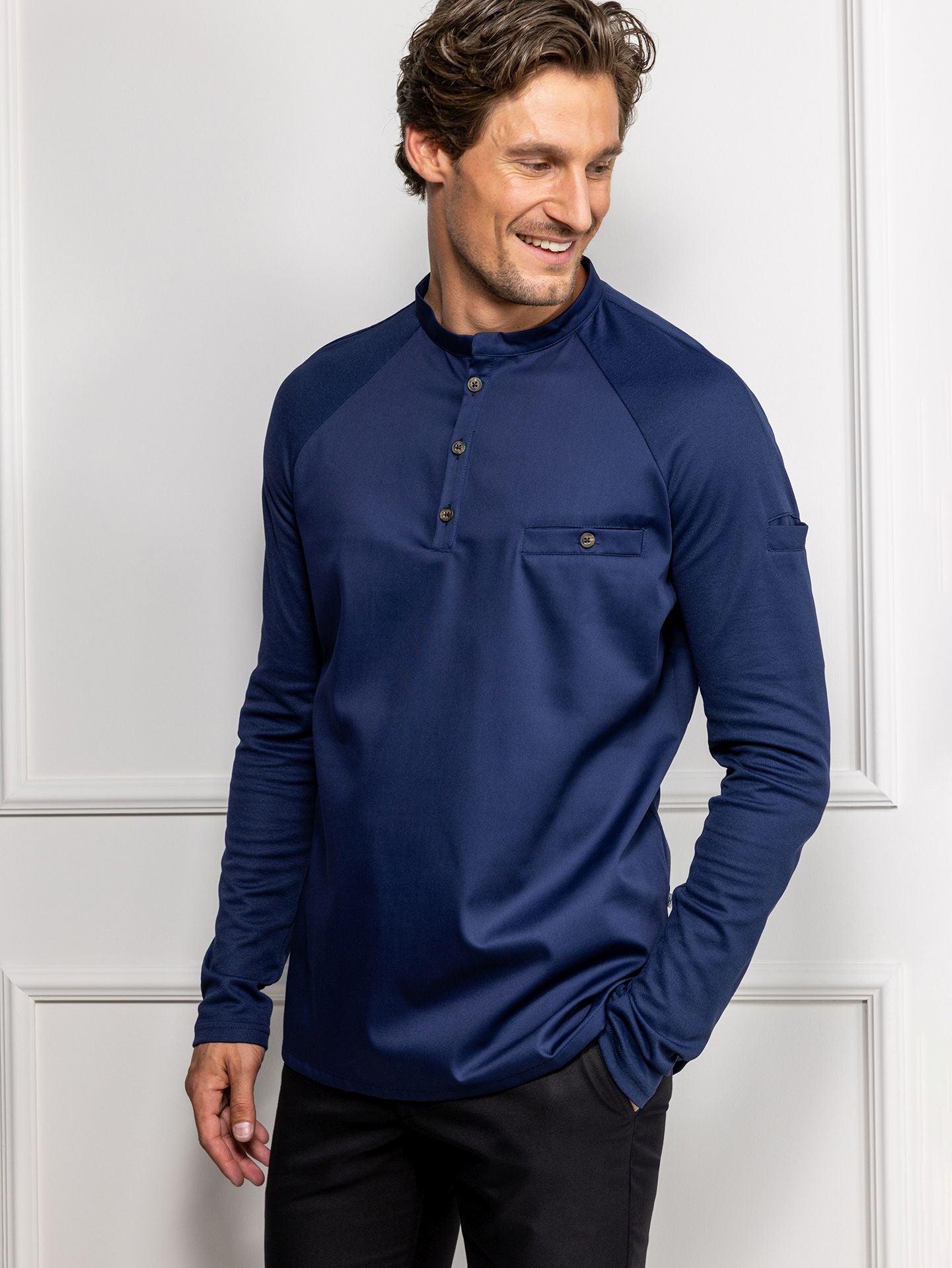 Gastroshirt Elias 1225 patriot blue von Le Nouveau Chef bei workers friend bestellen