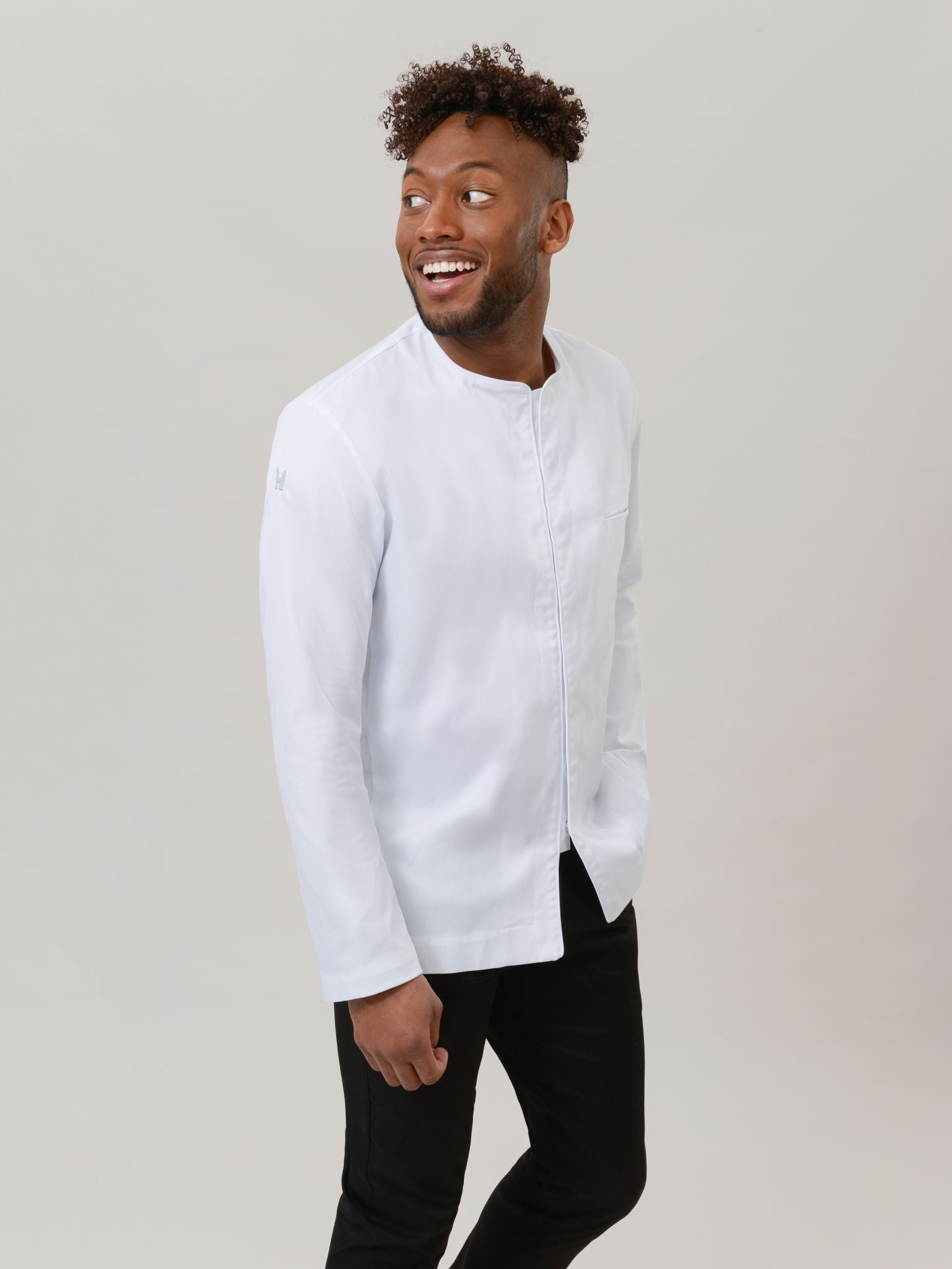 1268 Jason weiß Kochjacke von Le Nouveau Chef bei workers friend