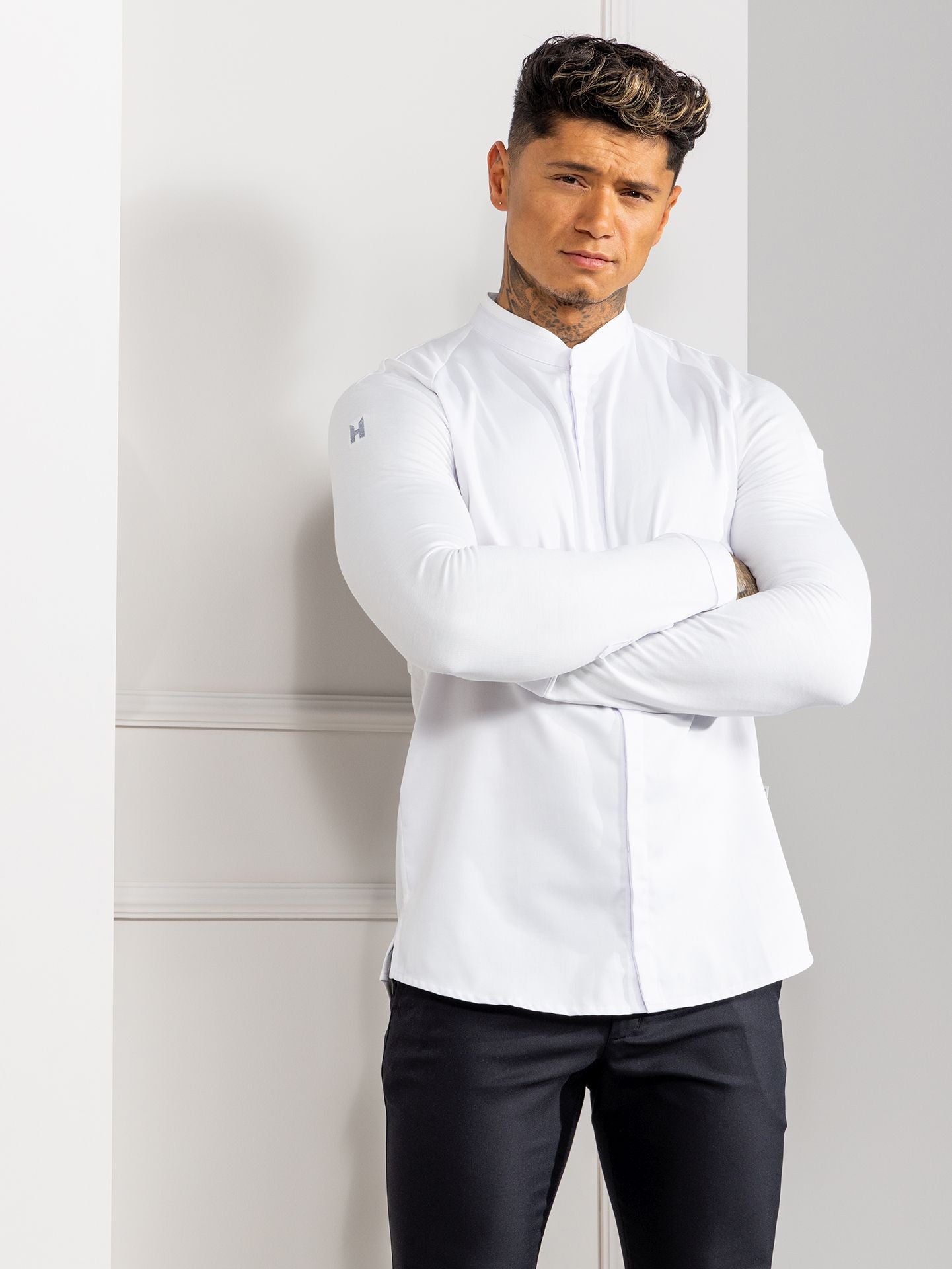 Kochhemd Romain 1404 weiß von Le Nouveau Chef bei workers friend bestellen