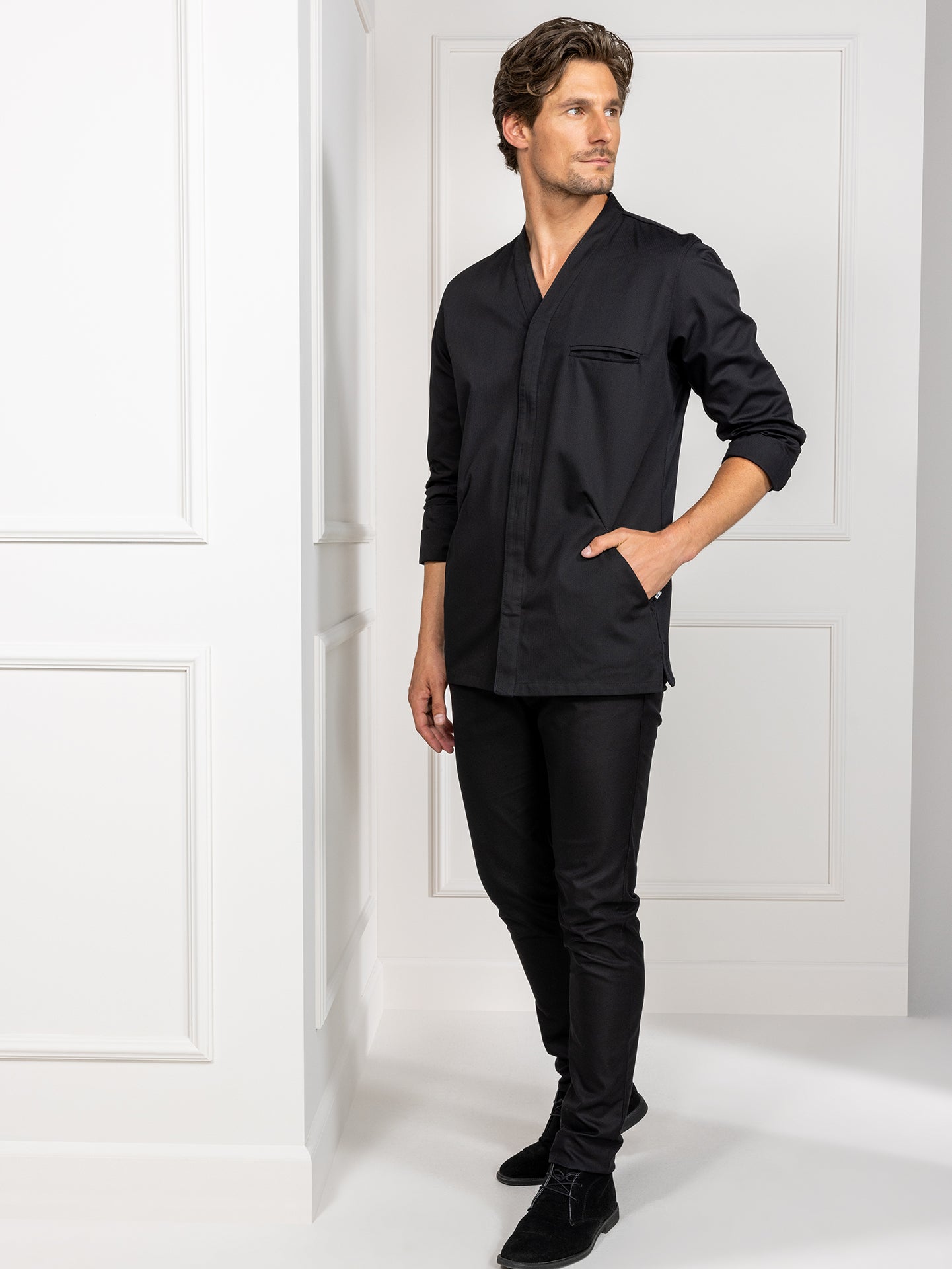 Gastrojacke 2210 Andreas schwarz von Le Nouveau Chef bei workers friend online bestellen