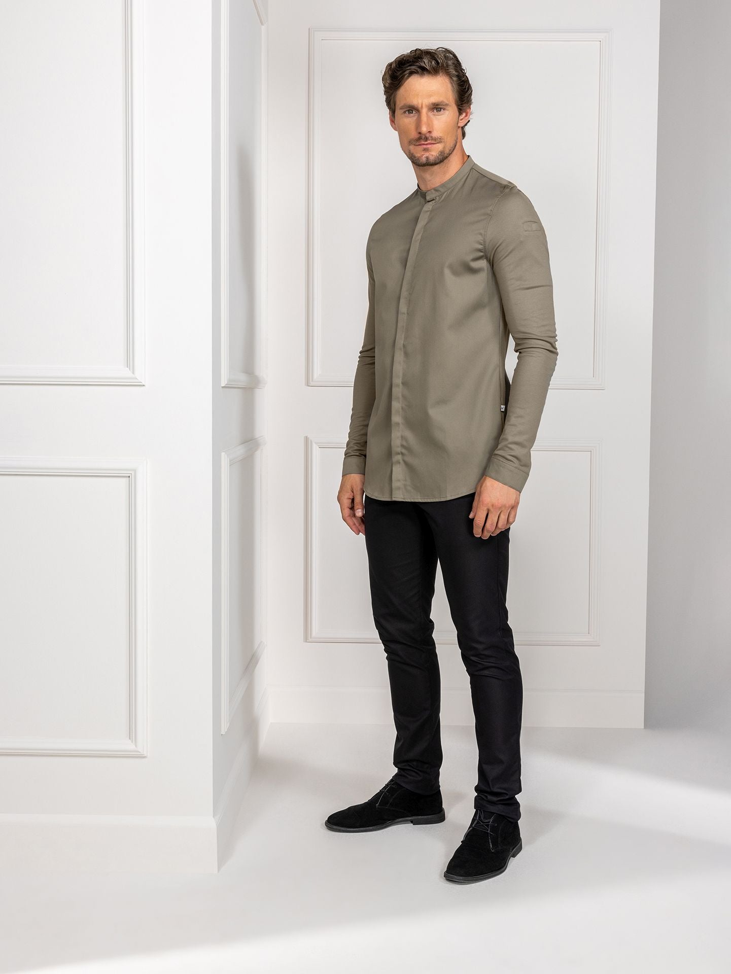 Slim Fit Kochjacke 8003 Julian olivette von Le Nouveau Chef bei workers friend bestellen