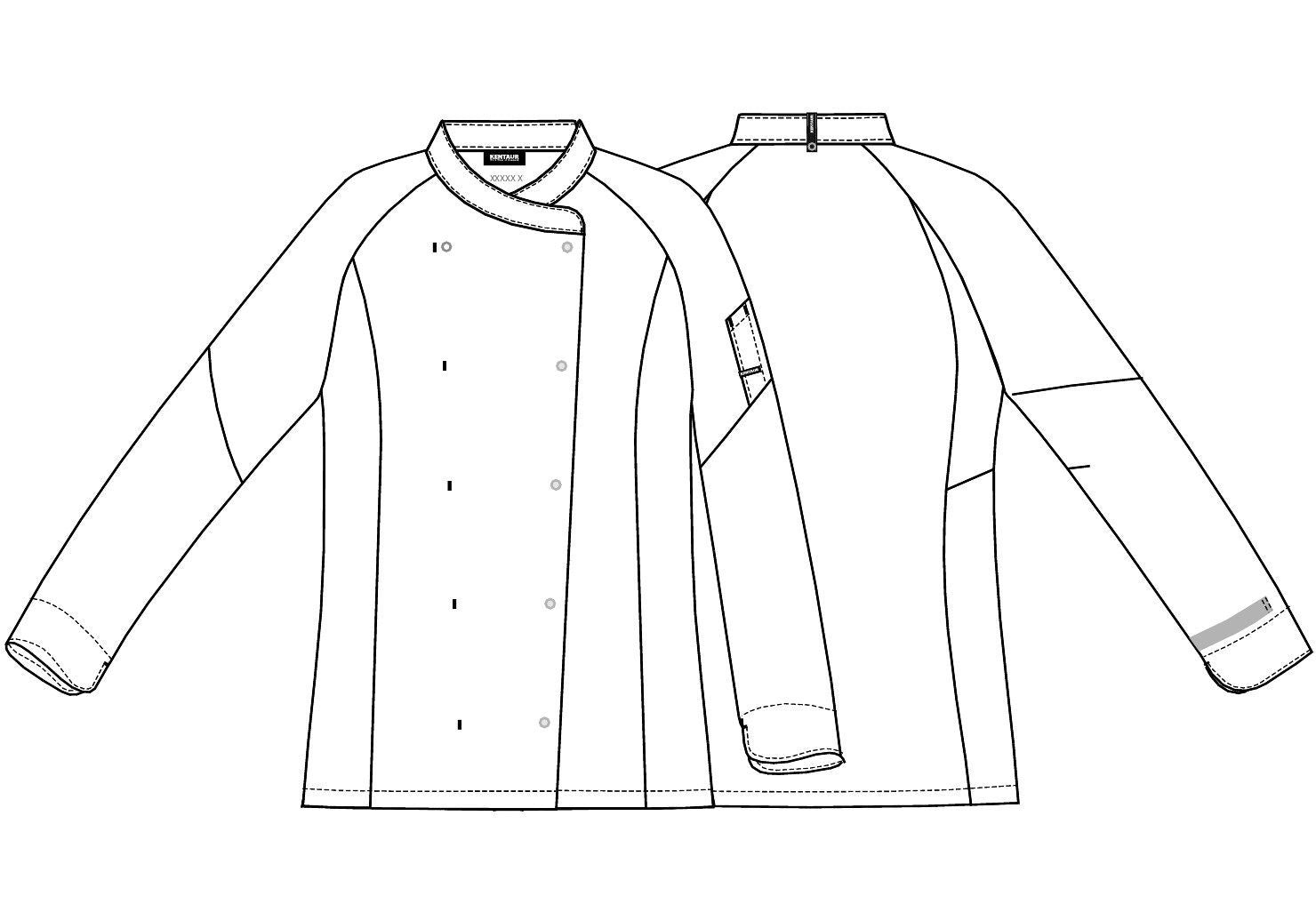 Damen Kochjacke 13501 mit Druckknöpfen