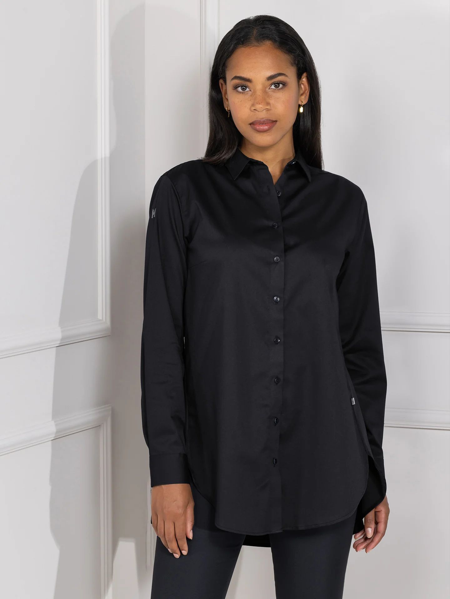 Oversized Damen-Bluse 1406 Louise schwarz von le Nouveau Chef bestellen