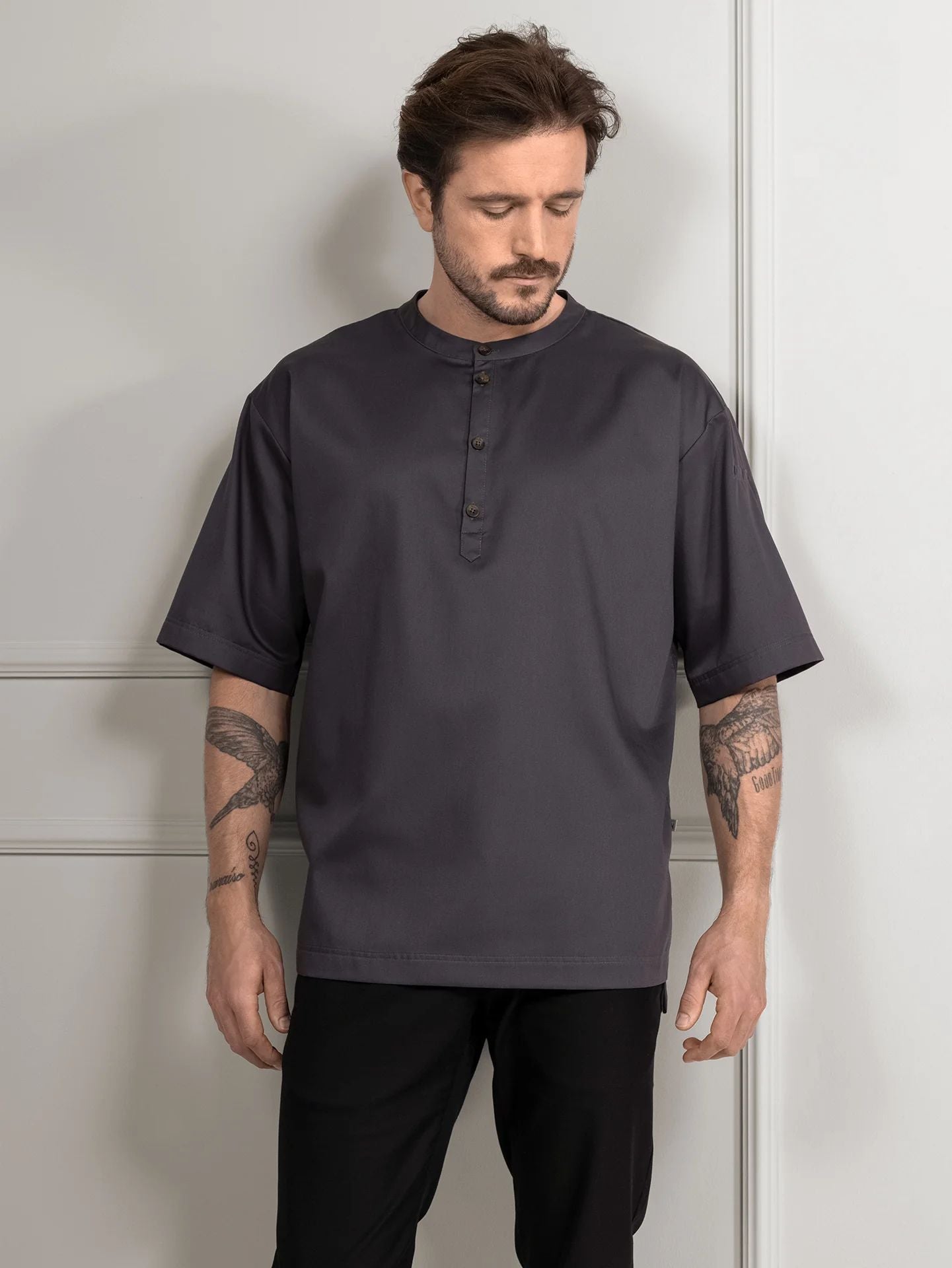 Oversized Shirt 1408 Gorgio dunkelgrau von Le Nouveau Chef bei workers friend bestellen