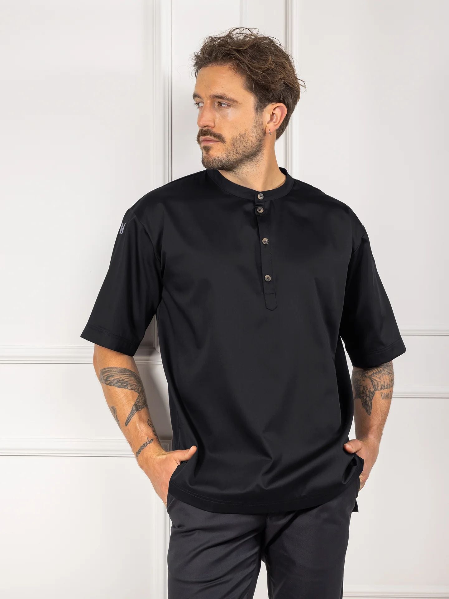 Oversized Shirt 1408 Gorgio schwarz von Le Nouveau Chef bei workers friend bestellen