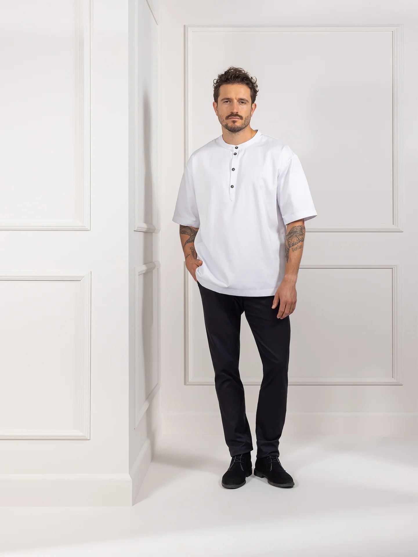 Oversized Shirt 1408 Gorgio weiß von Le Nouveau Chef bei workers friend bestellen