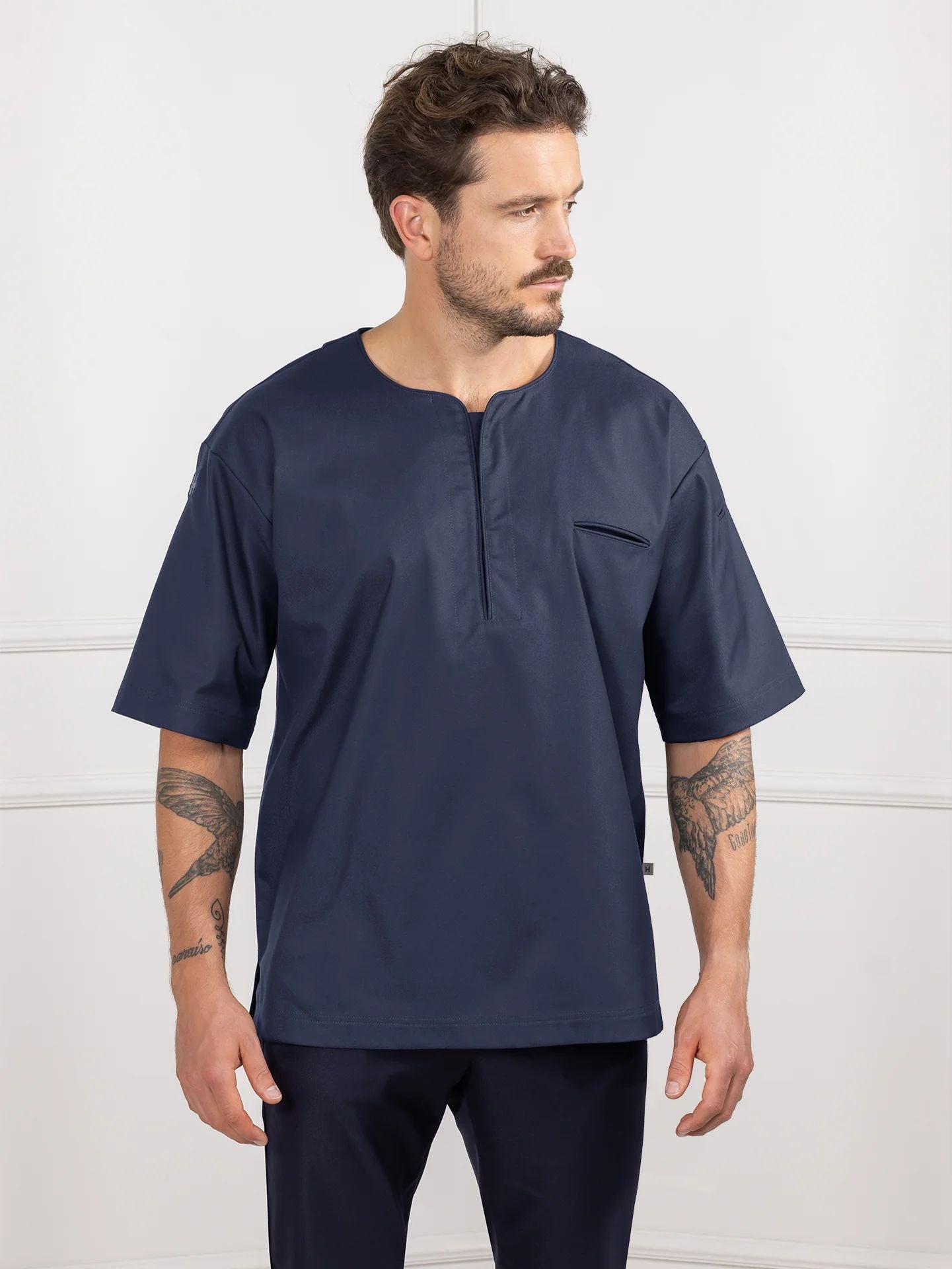 Oversized Shirt 1409 Norian mit verdeckten Druckknöpfen
