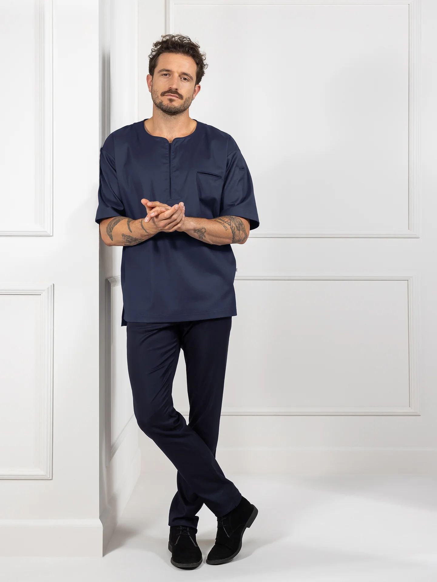 Oversized Shirt 1409 Norian mit verdeckten Druckknöpfen