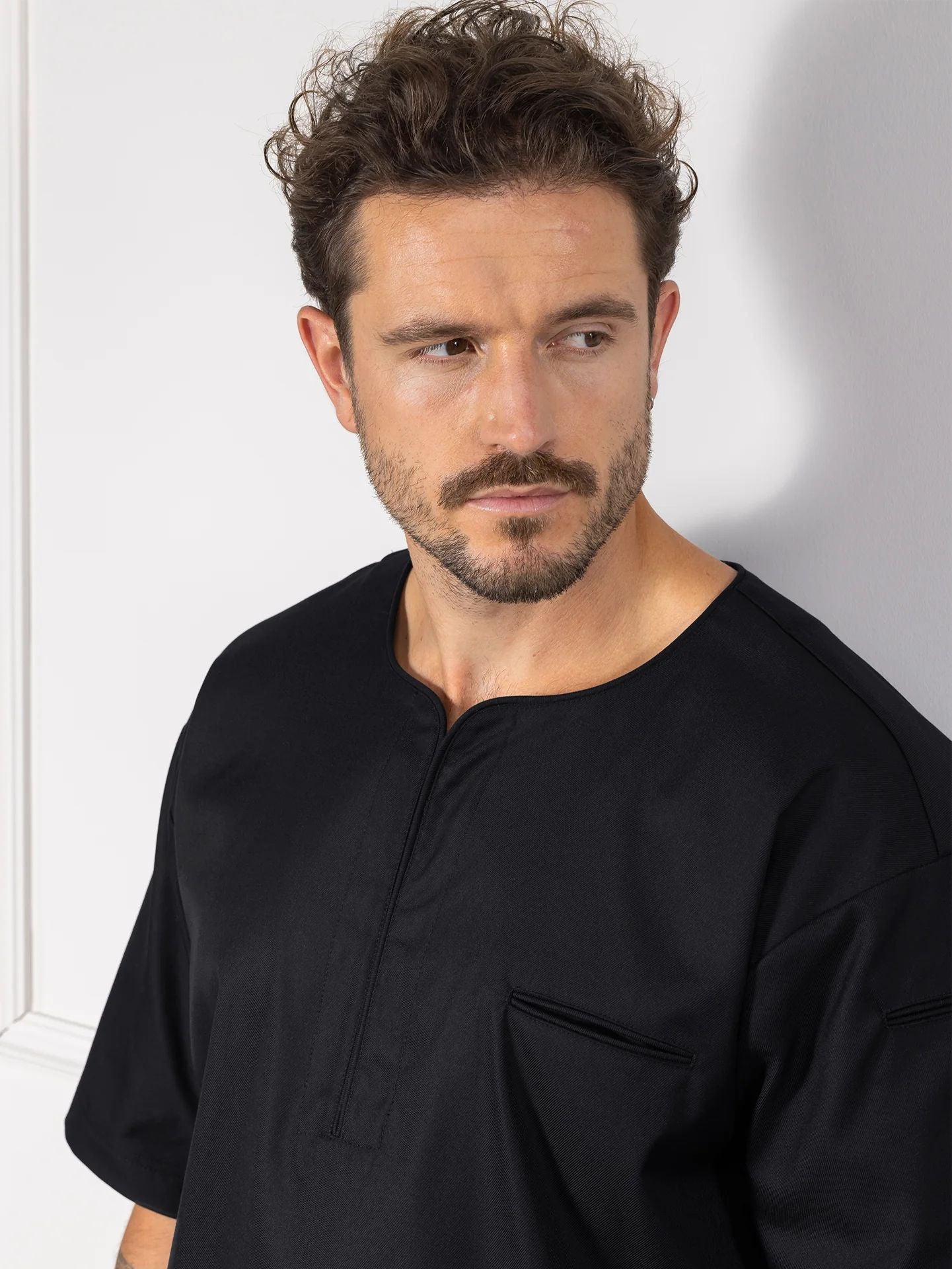 Oversized Shirt 1409 Norian mit verdeckten Druckknöpfen