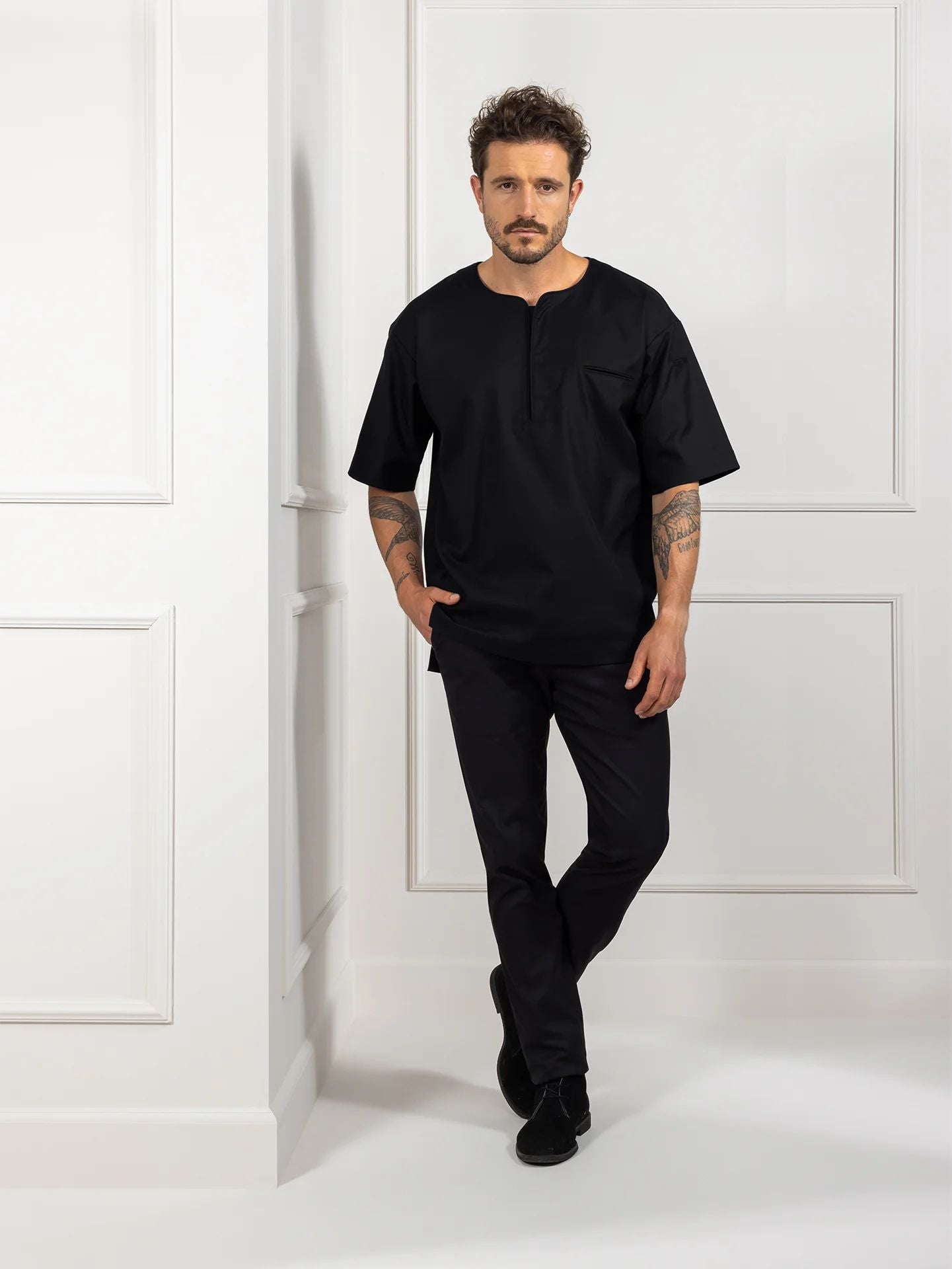 Oversized Shirt 1409 Norian mit verdeckten Druckknöpfen