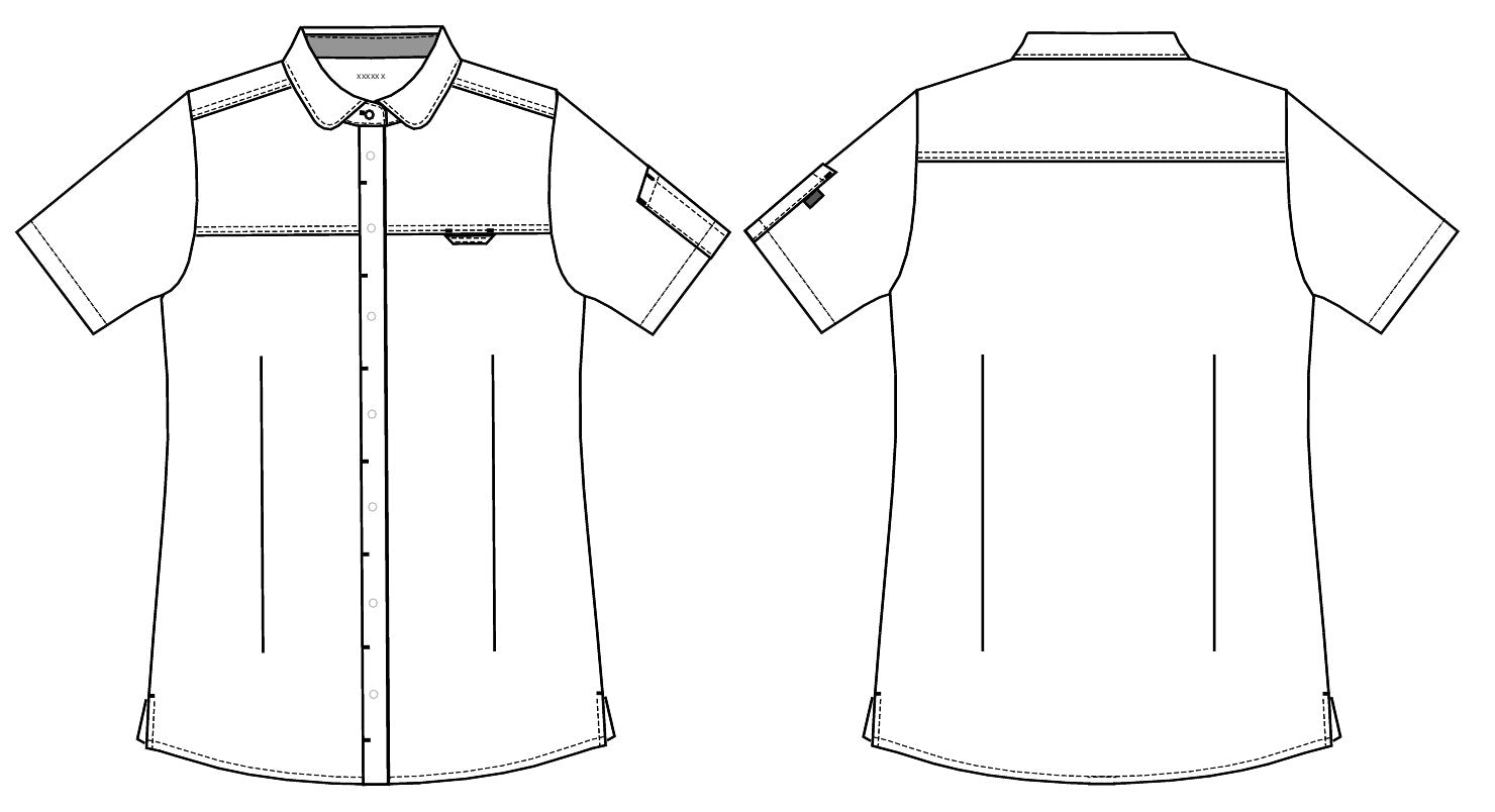 Damen Koch-/Servicebluse 15054 Kurzarm