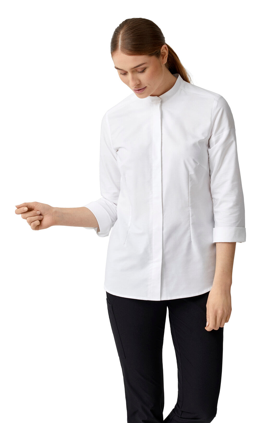 Oxford Stehkragen-Bluse 15478 mit 7/8-Arm