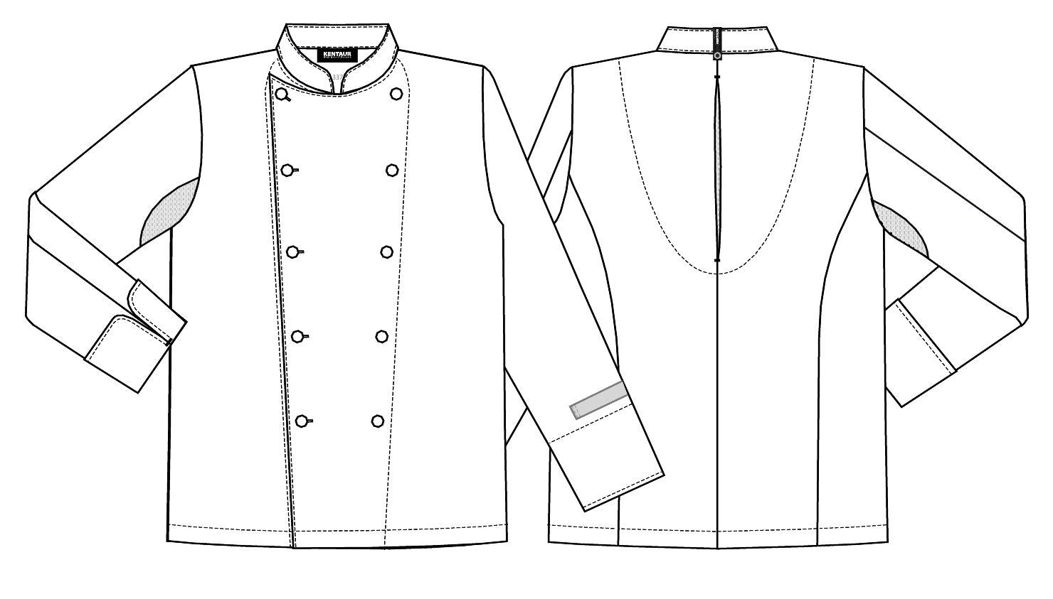 Kentaur Kochjacke 23373 mit Rückennetz