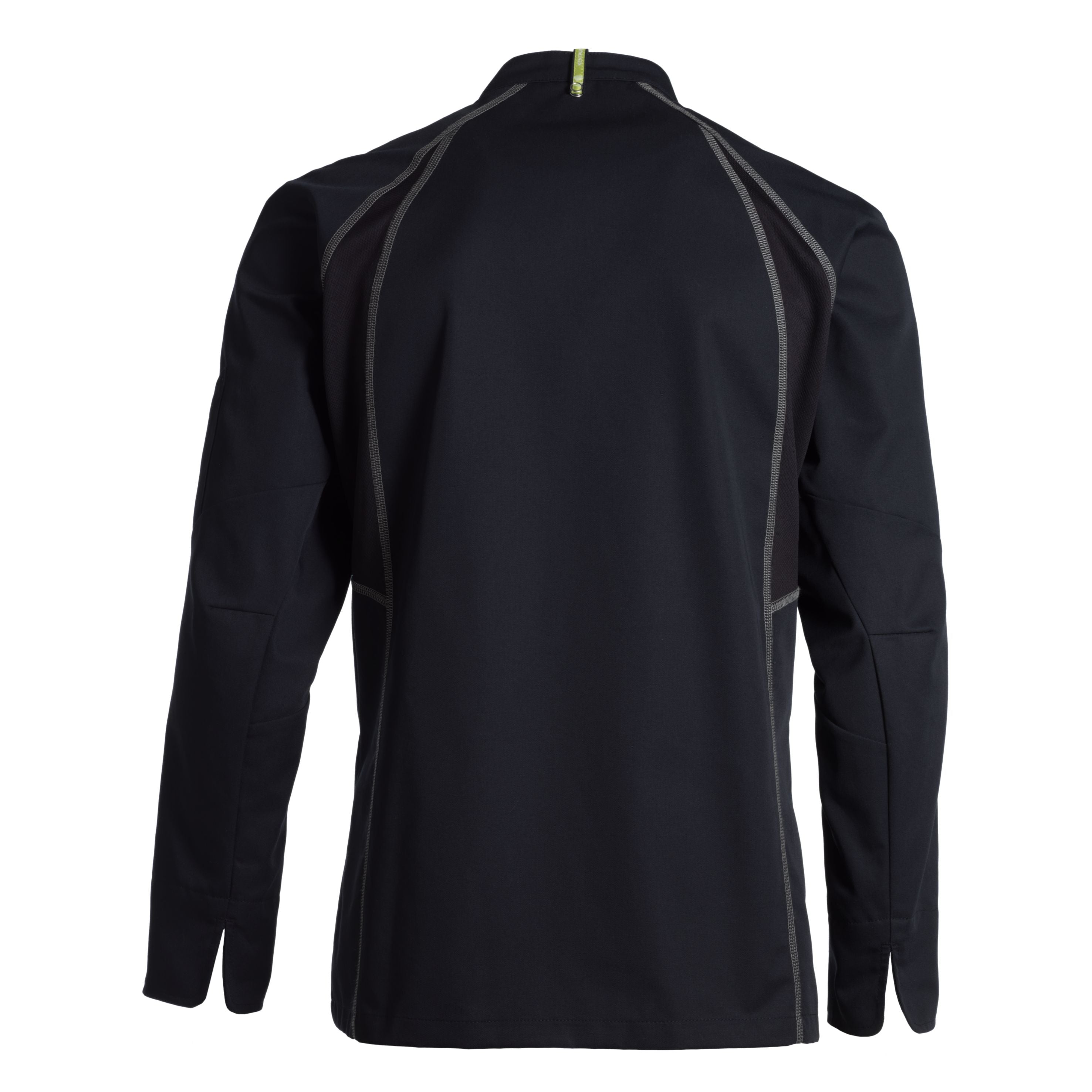 schwarze_Kochjacke_Flatlock_grau_2