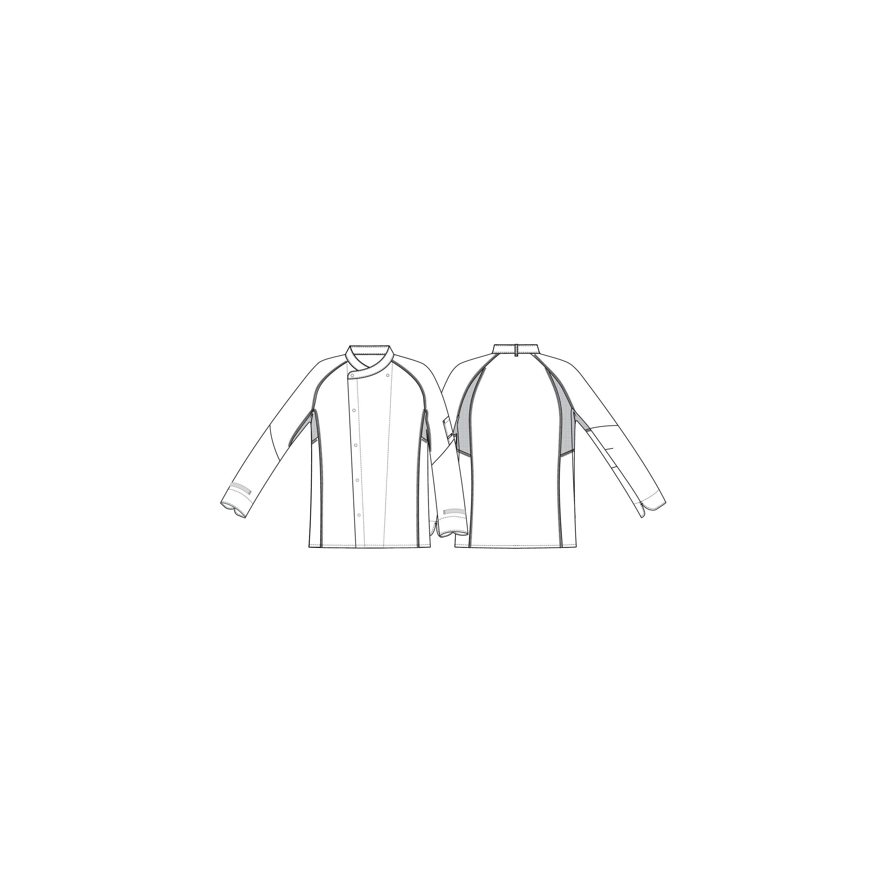 schwarze_Kochjacke_Flatlock