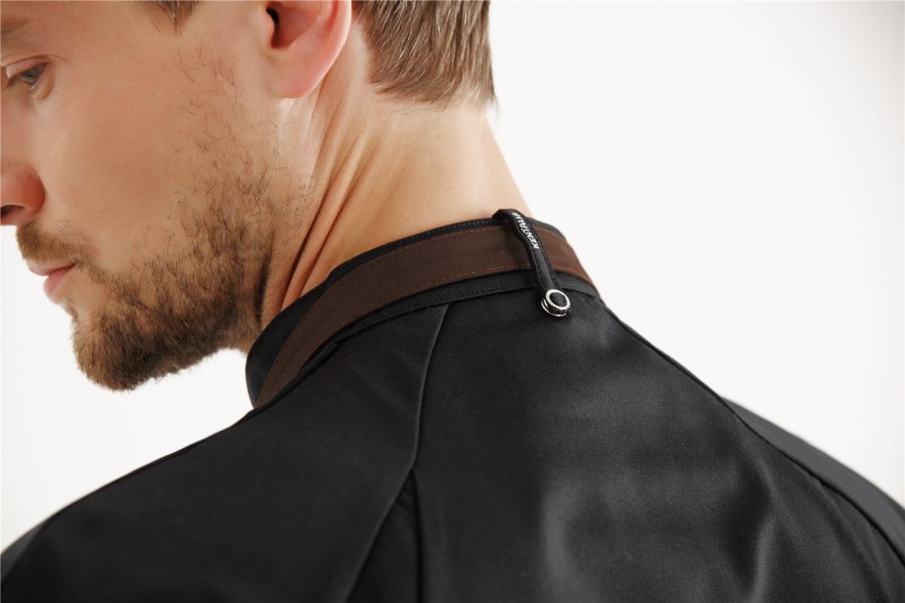 Kochjacke 23501 schwarz mit Druckknöpfen