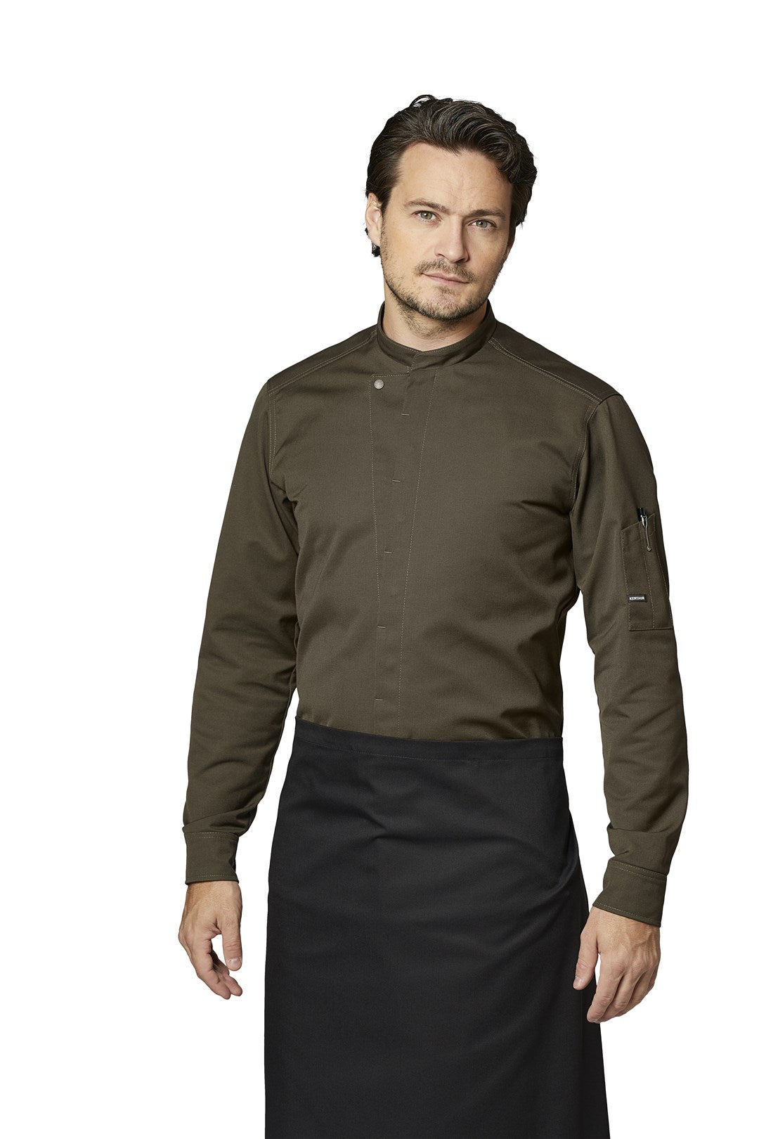 Kochhemd Chef-Style olive-grün 23515 von Kentaur