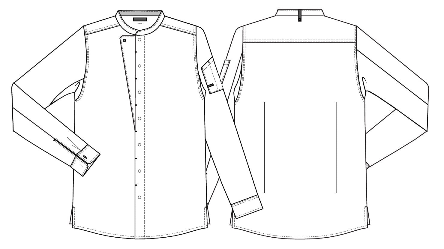 Kochhemd Chef-Style olive-grün 23515 von Kentaur