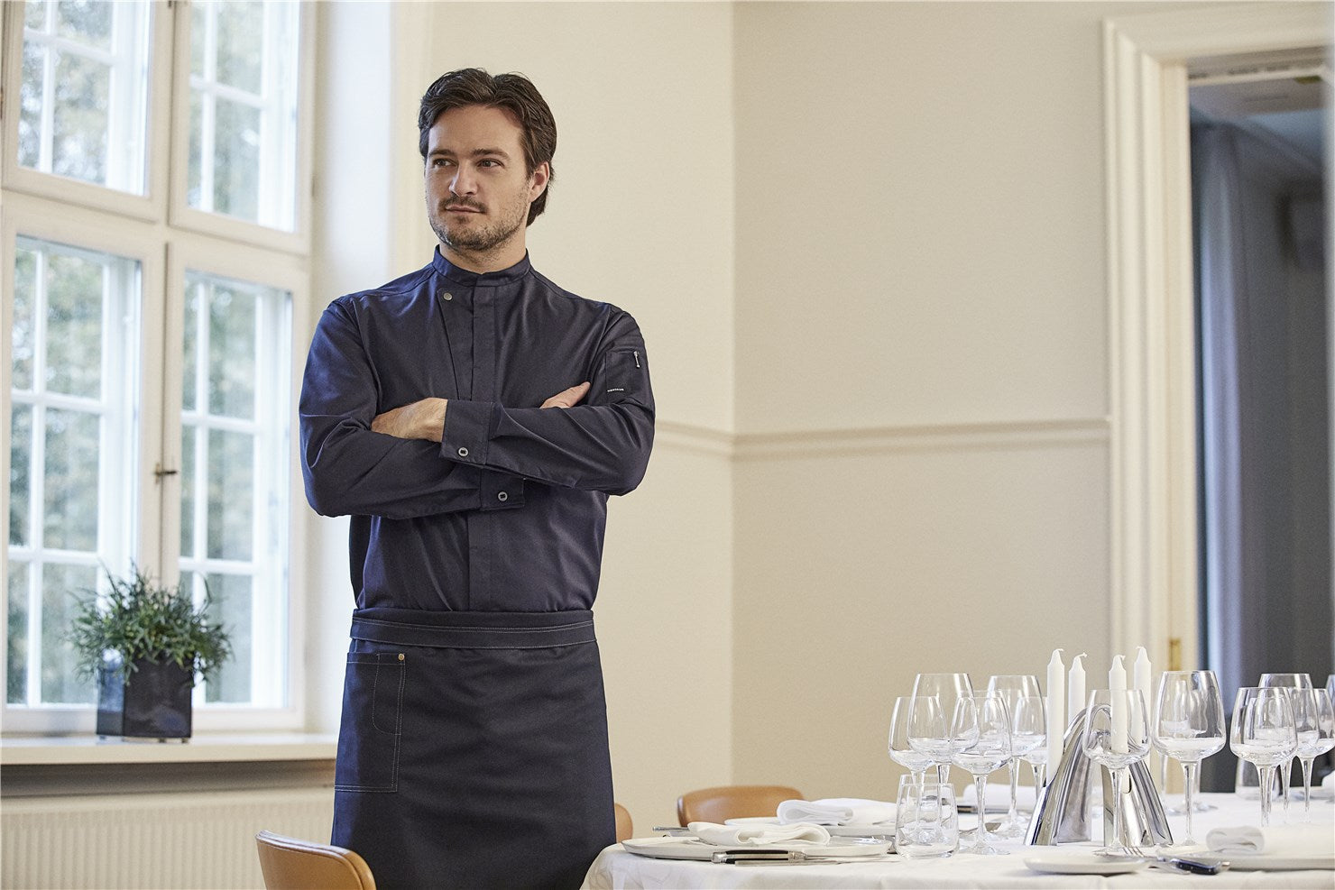 Kochhemd Chef-Style dunkelblau 23515 von Kentaur