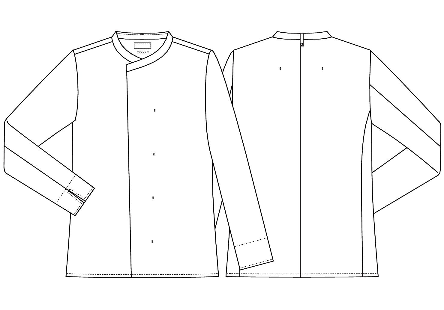 Günstige Kochjacke 23591 Modern mit Druckknöpfen