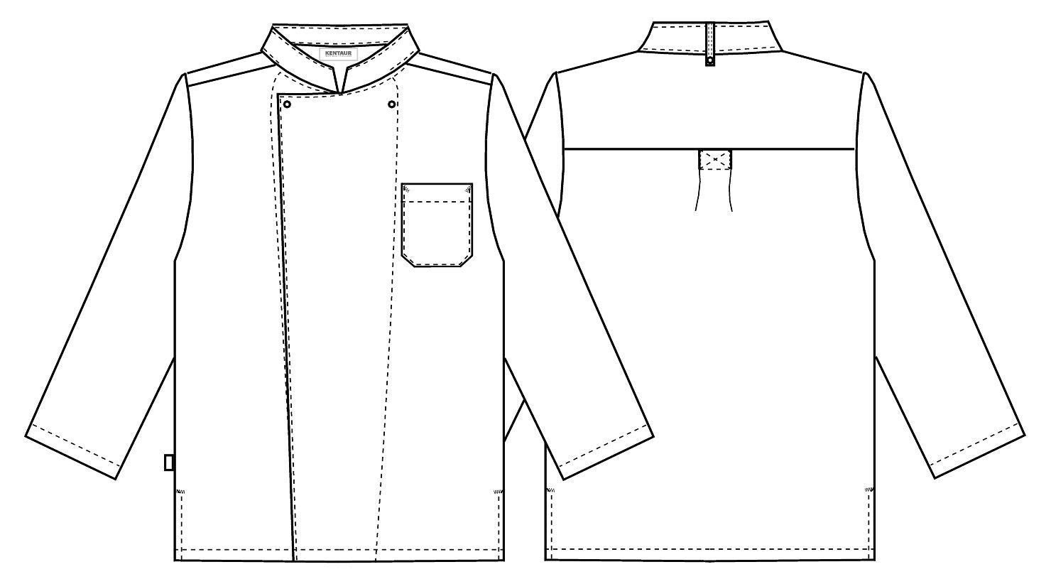 Lockere Langarm Koch-/Servicejacke 2362