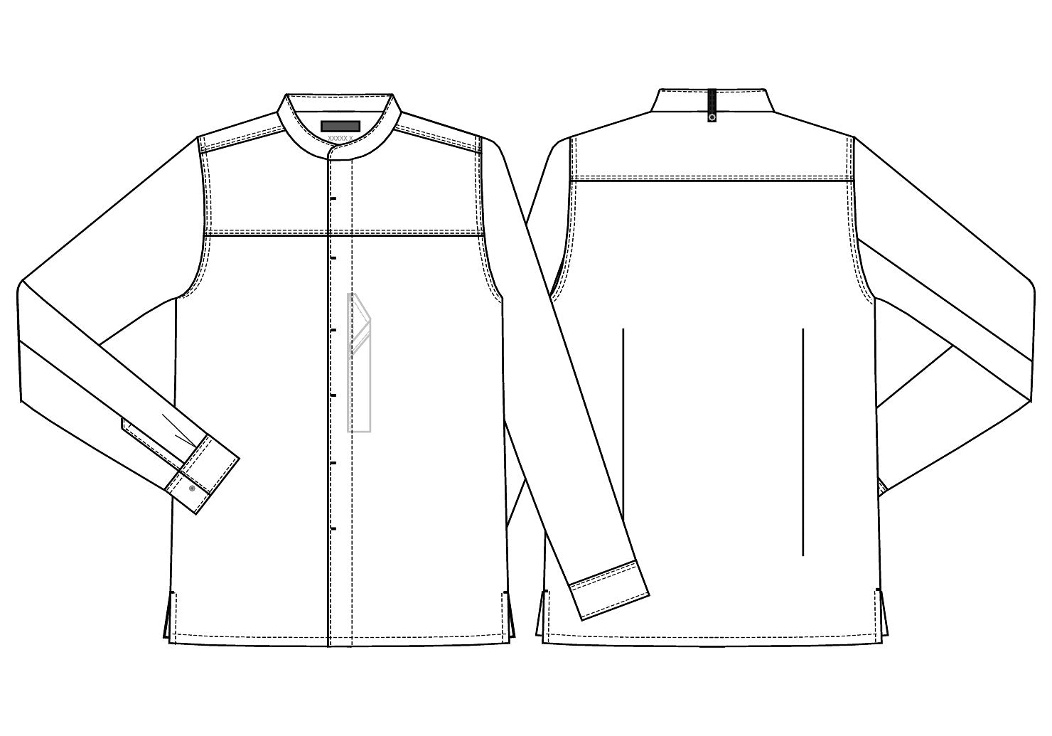 Blaues Tencel Koch-/Servicehemd 25241