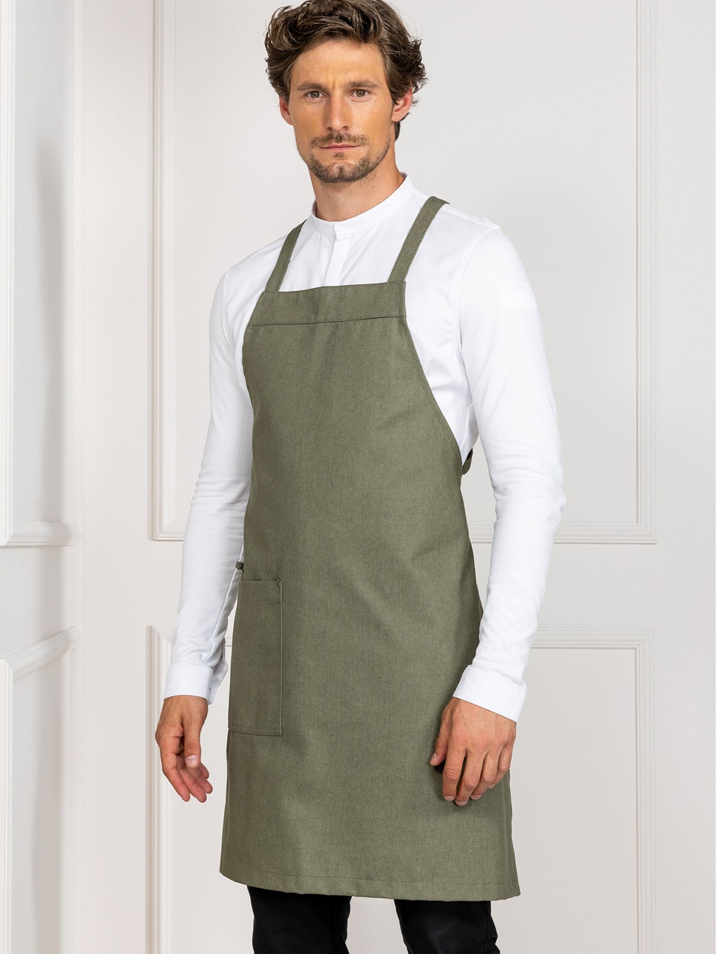 Latzschürze 1198 Eden denim grey von Le Nouveau Chef bei workers friend bestellen