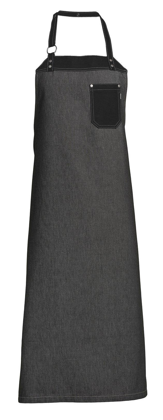 Graue Raw-Latzschürze 30391 mit Metallring
