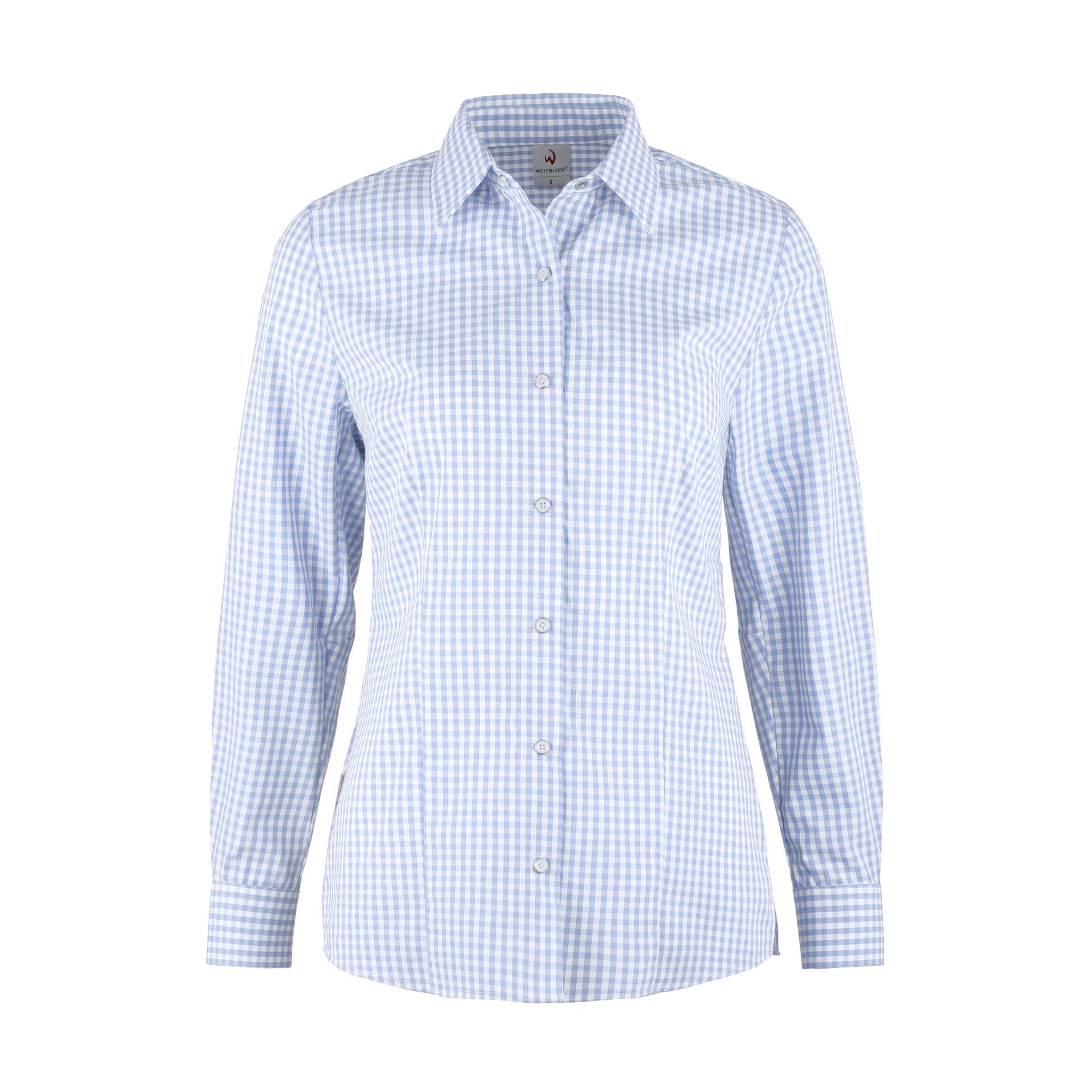 Vichy-Karo Bluse 48080 hellblau von Weitblick bei workers friend bestellen