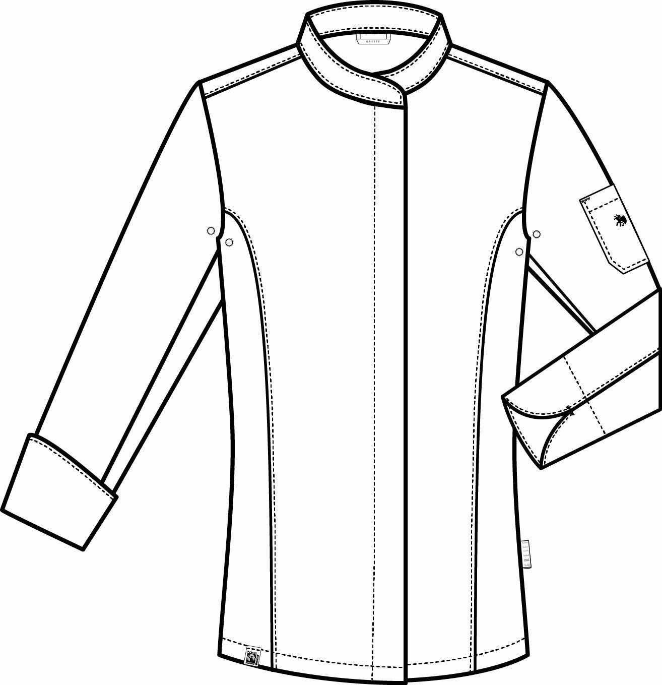 Einreihige Damen Kochjacke 54001 mit Druckknöpfen