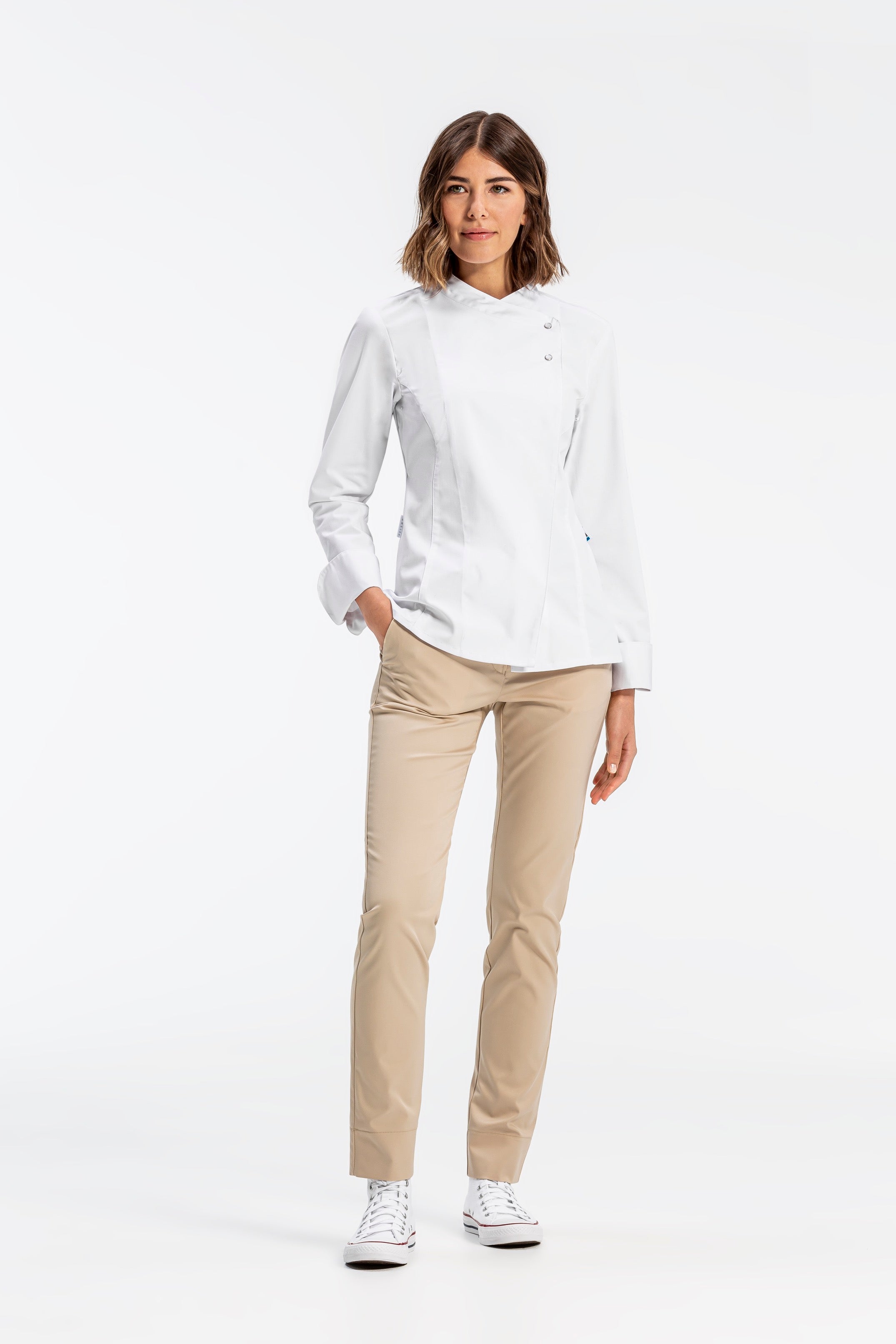 Damen Kochjacke 5422 mit Jersey-Rücken