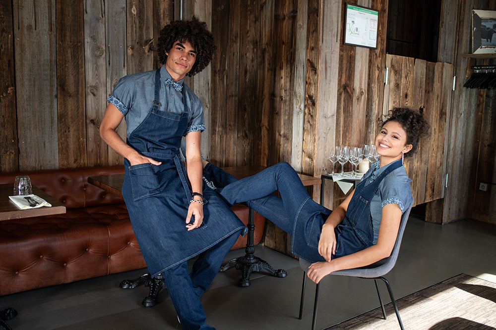 Jeans Latzschürze 44127 blue denim