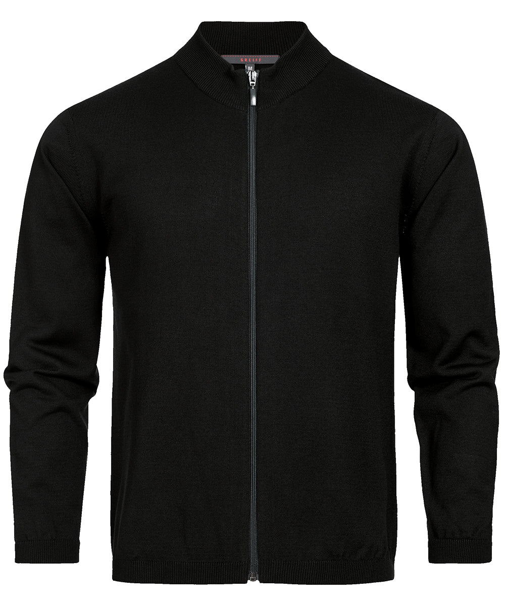 Herren Strickjacke 6042 mit Reißverschluss schwarz