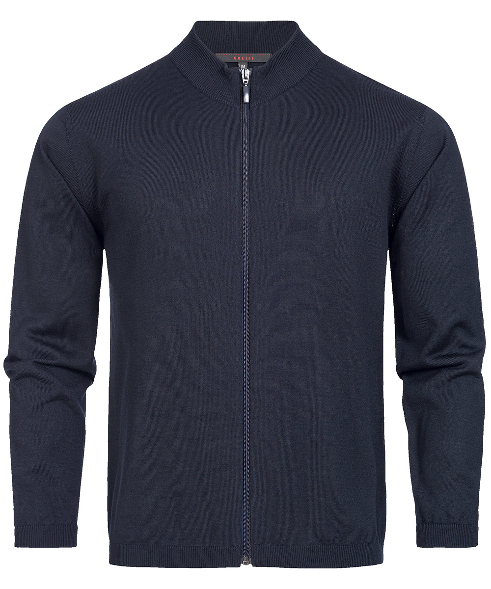 Herren Strickjacke 6042 mit Reißverschluss marine