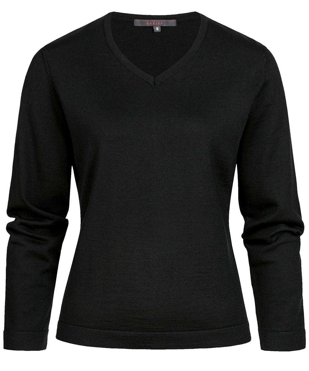 Damen V-Pullover 6050 aus Schurwoll-Mix