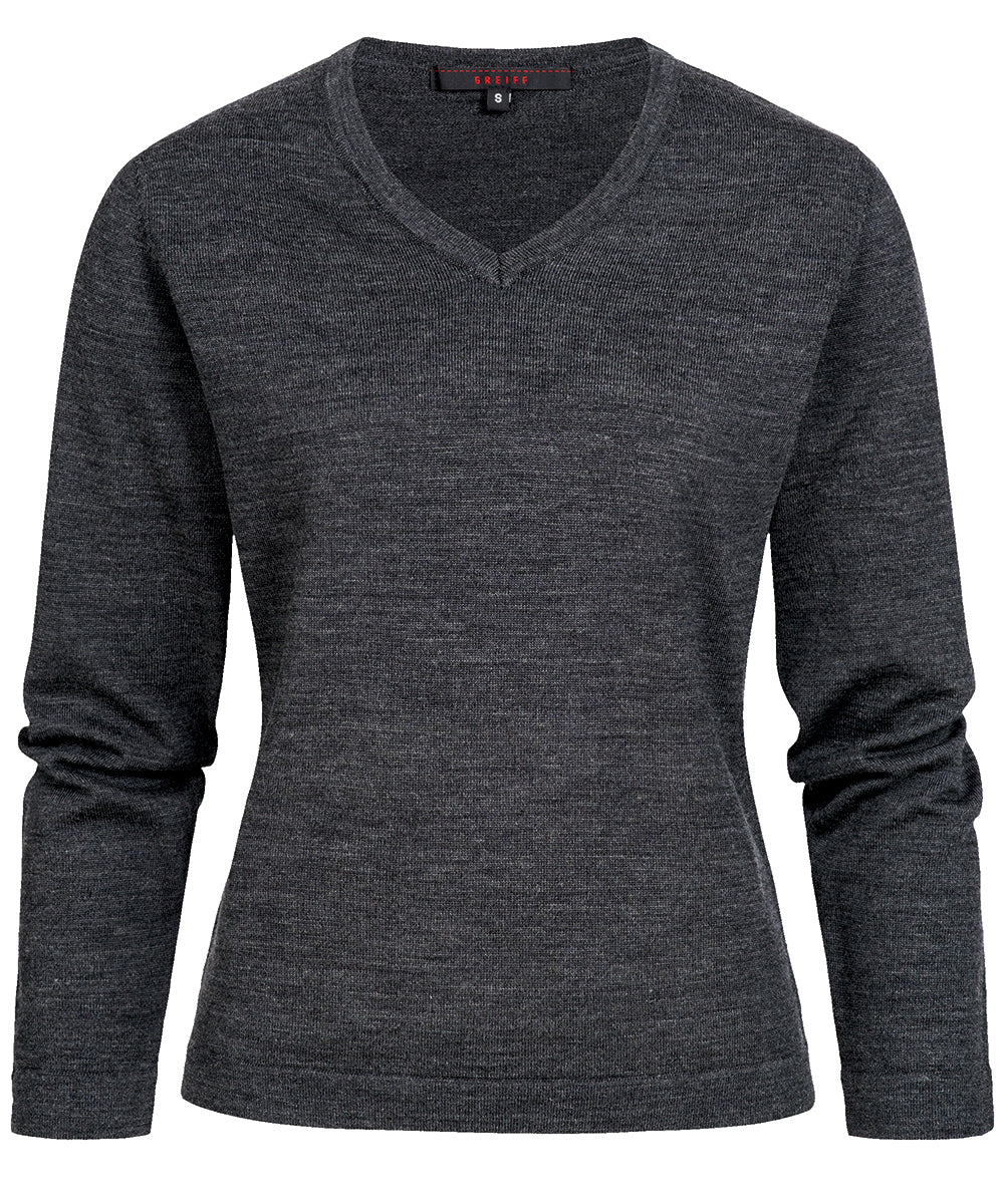 Damen V-Pullover 6050 aus Schurwoll-Mix