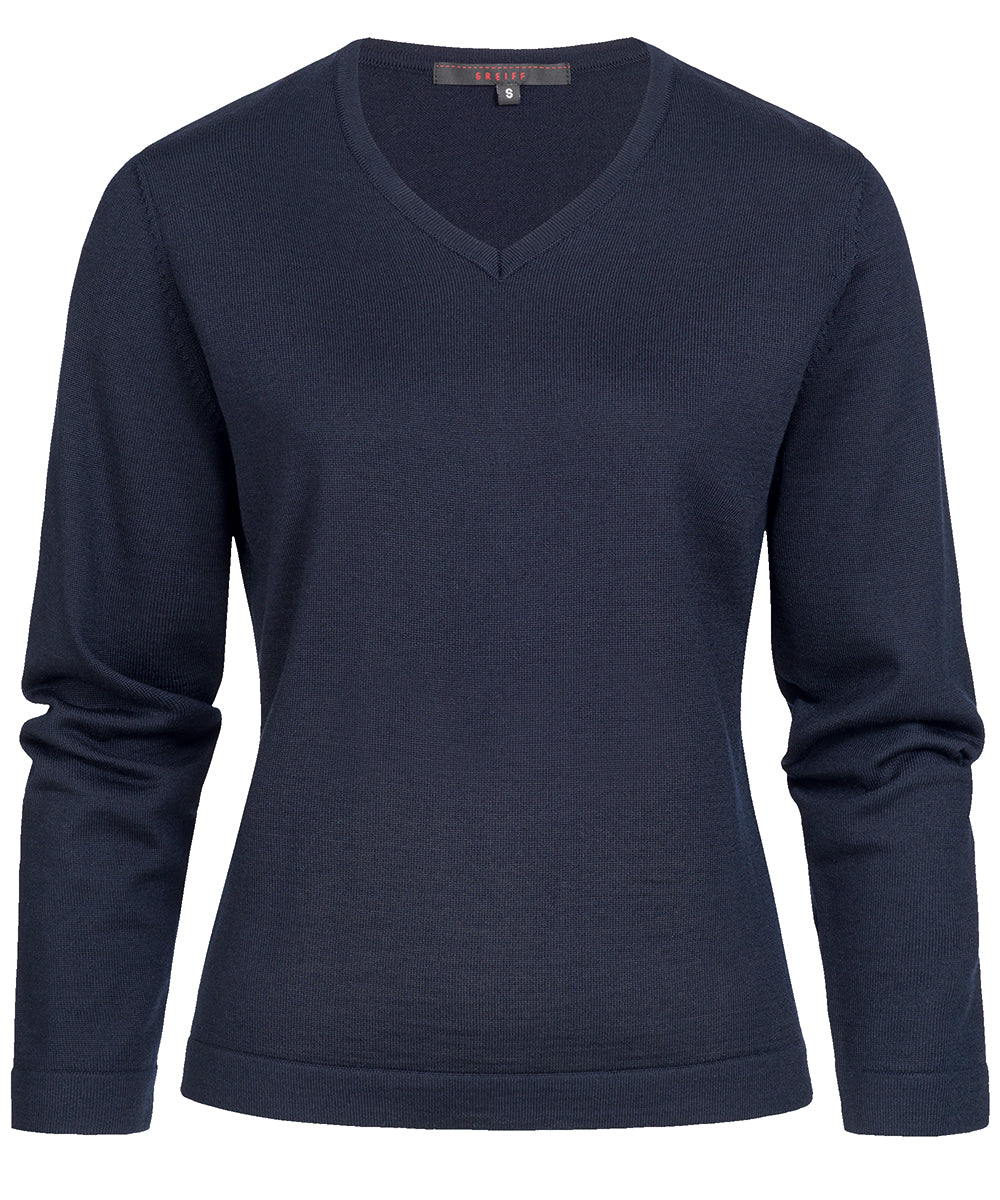 Damen V-Pullover 6050 aus Schurwoll-Mix