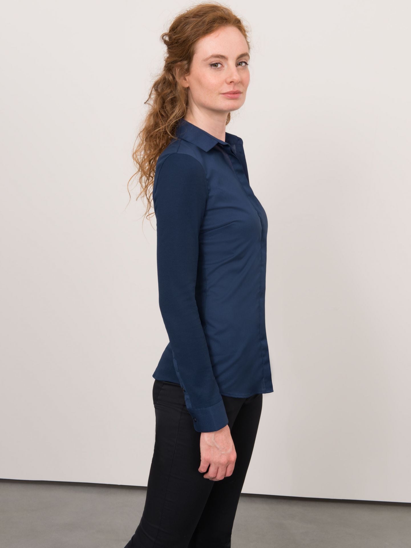 Shirt-Bluse Demy 1204 mit Hemdkragen