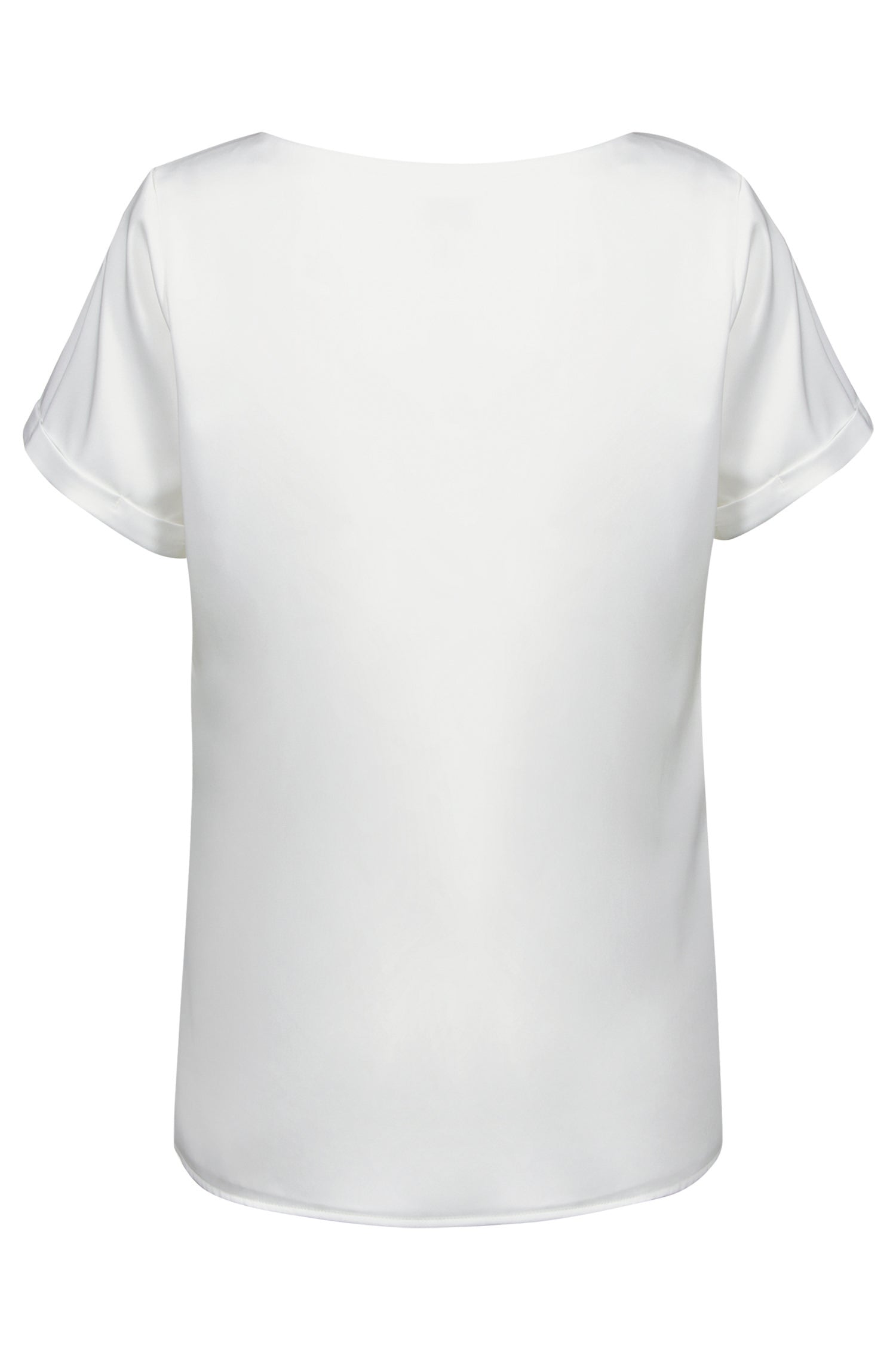 Damen Chiffon Shirt 6577 Kurzarm mit Rundhals