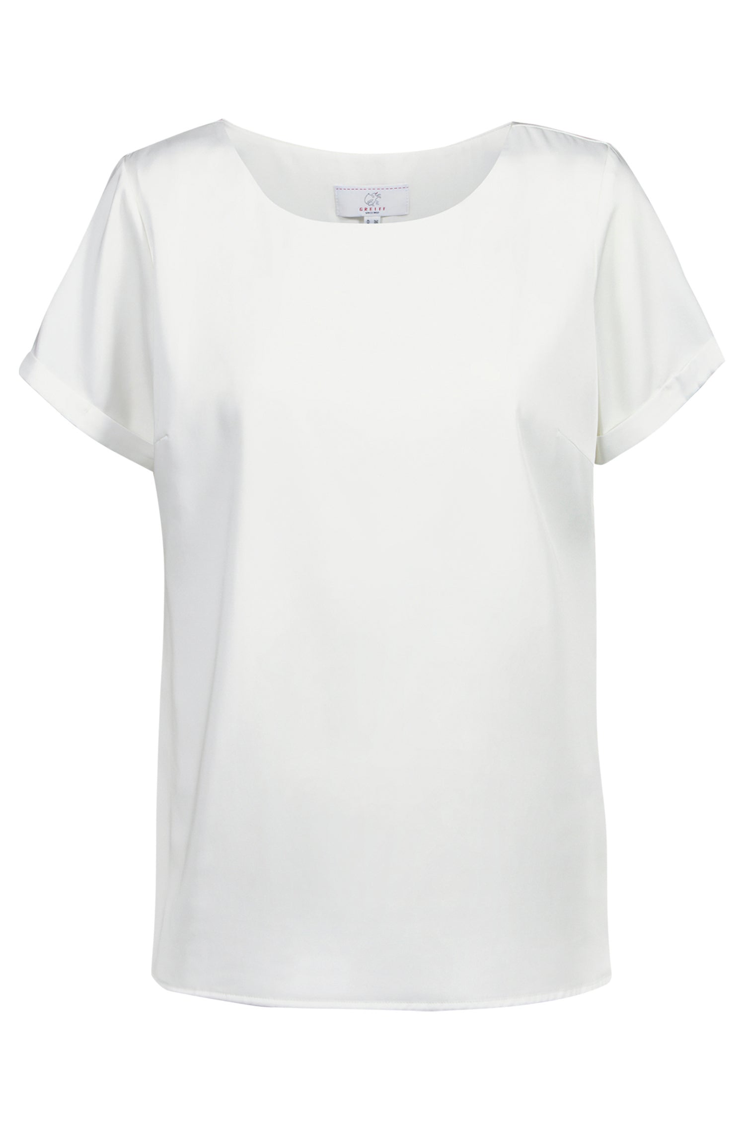 Damen Chiffon Shirt 6577 Kurzarm mit Rundhals