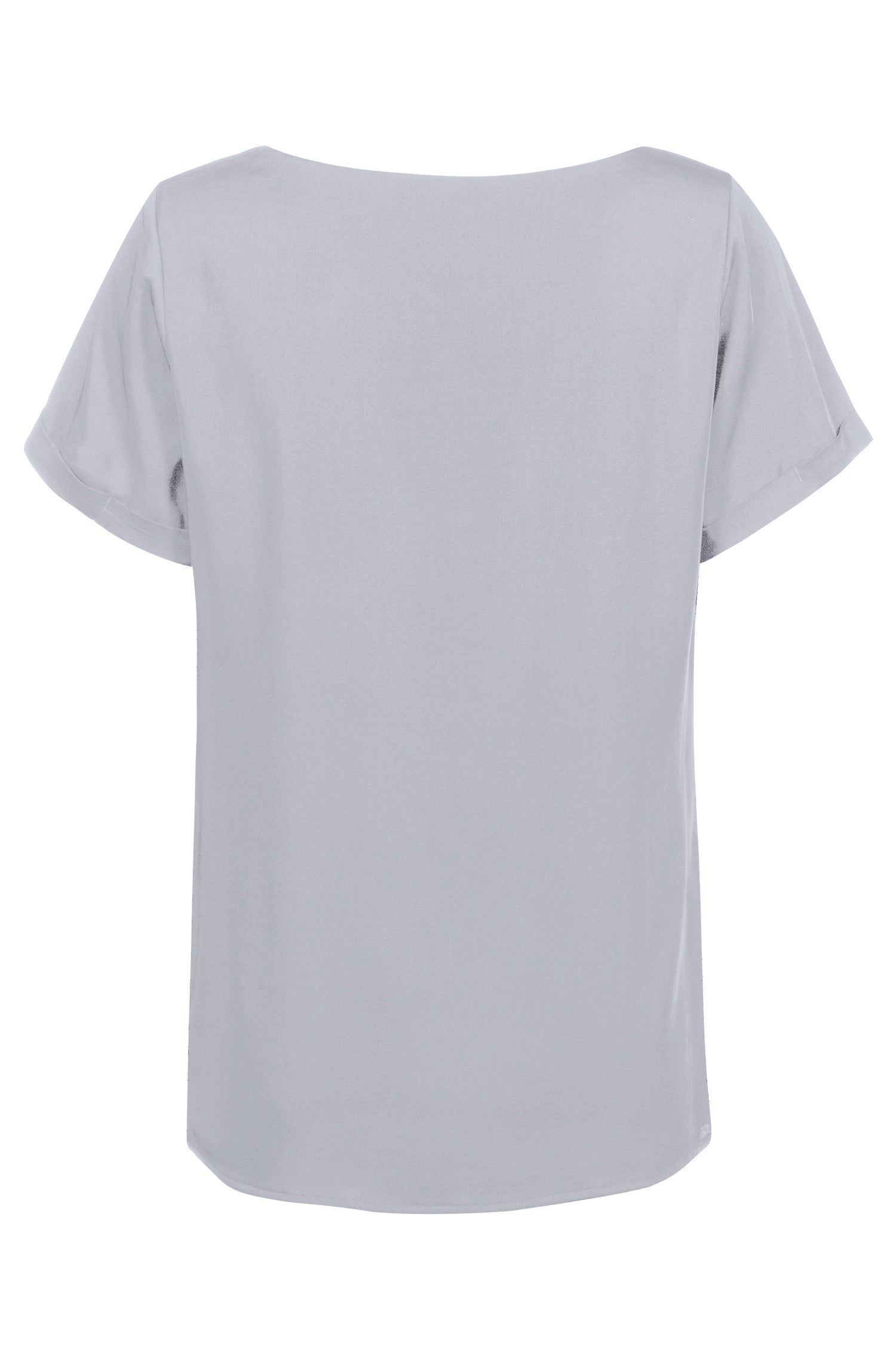 Damen Chiffon Shirt 6577 Kurzarm mit Rundhals