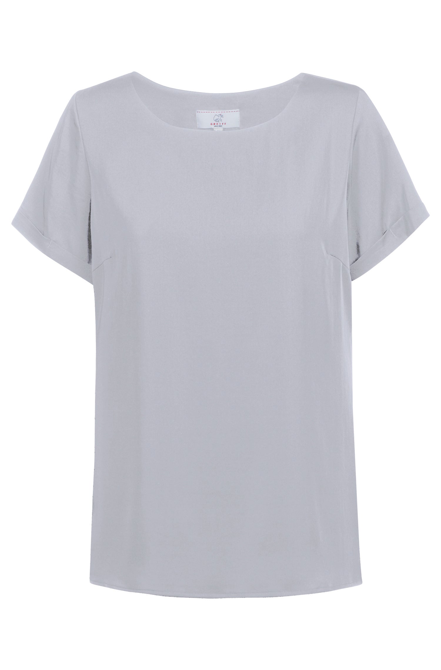 Damen Chiffon Shirt 6577 Kurzarm mit Rundhals