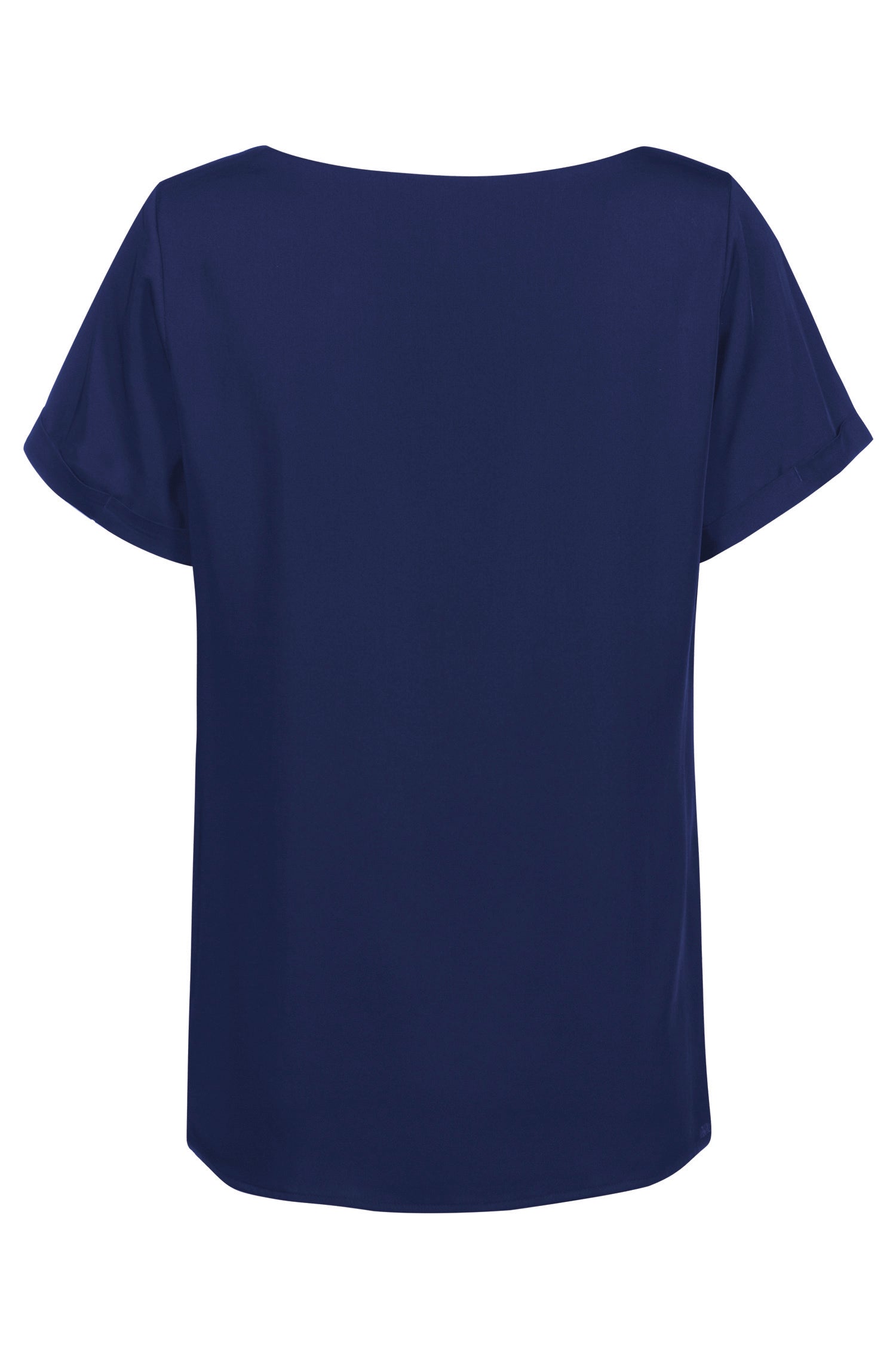 Damen Chiffon Shirt 6577 Kurzarm mit Rundhals