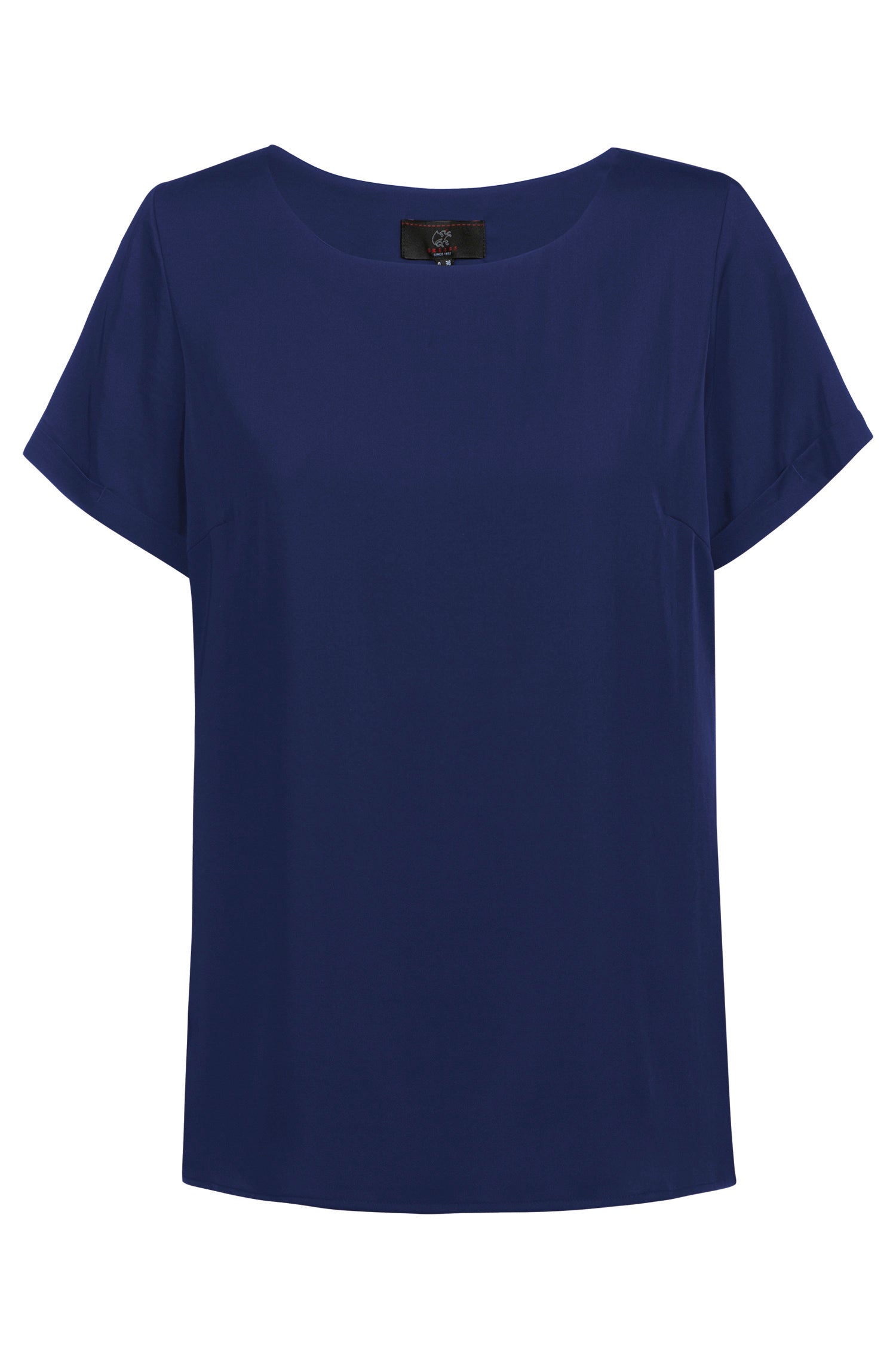 Damen Chiffon Shirt 6577 Kurzarm mit Rundhals