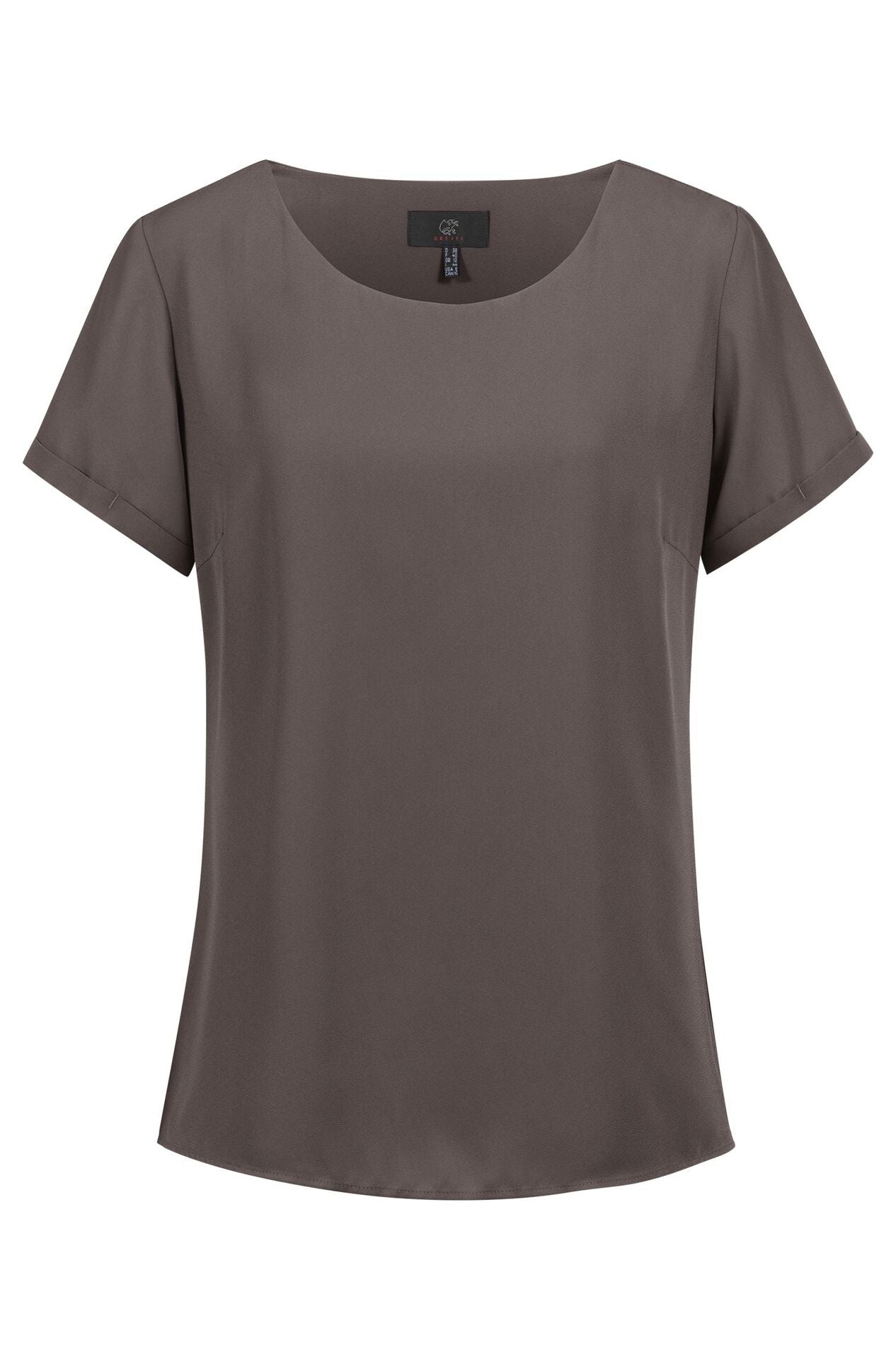 Damen Chiffon Shirt 6577 Kurzarm mit Rundhals