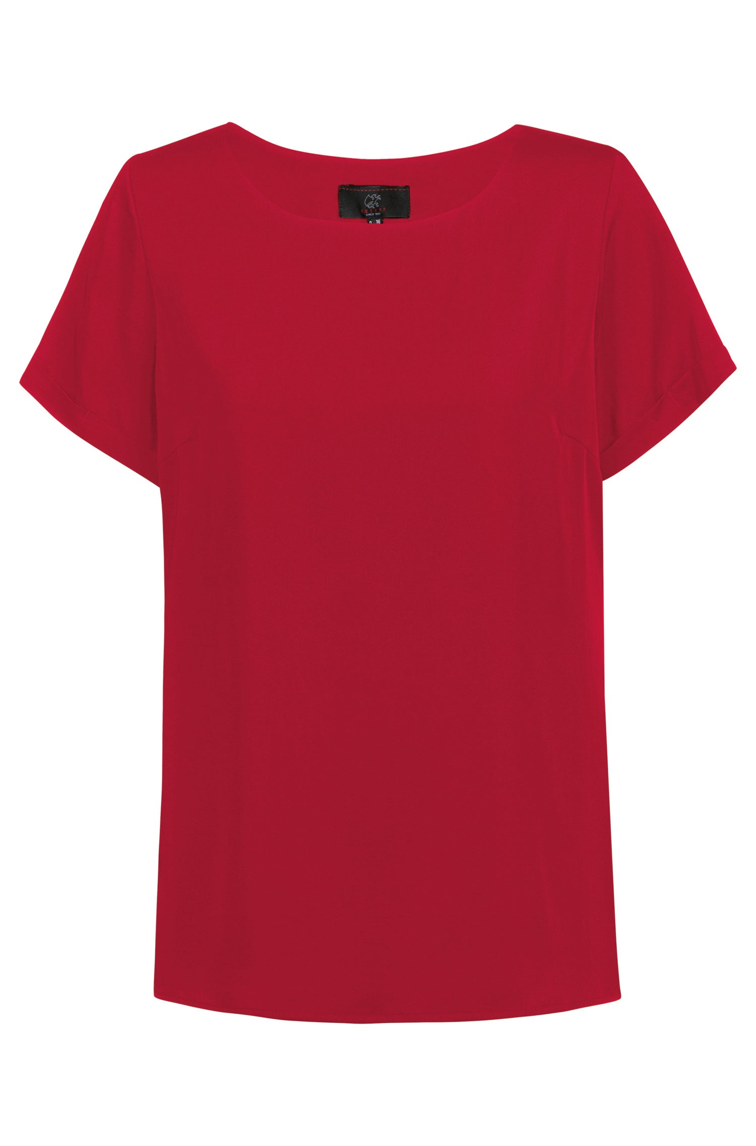 Damen Chiffon Shirt 6577 Kurzarm mit Rundhals