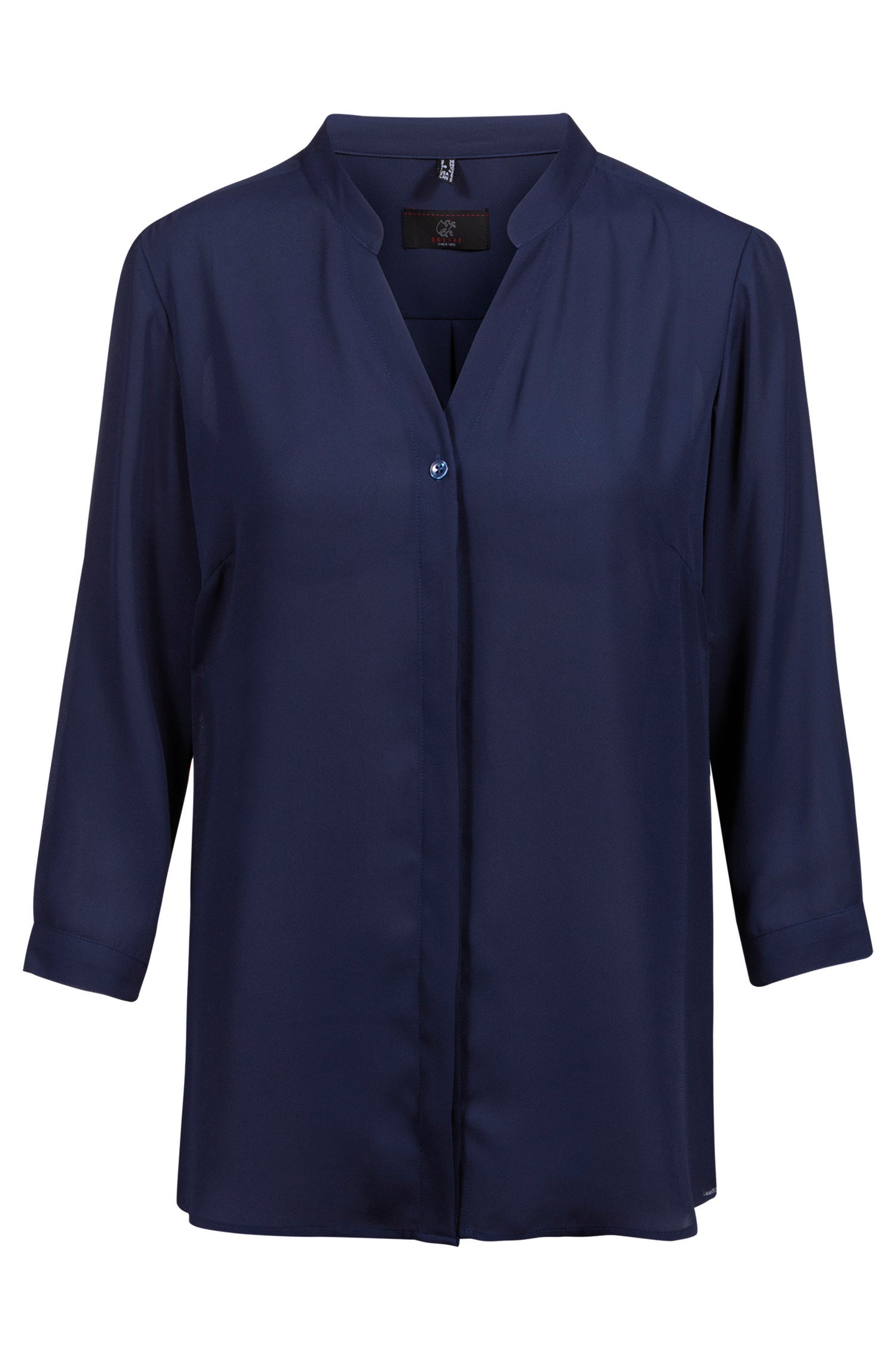 Damen Chiffon Bluse 6580 mit verdeckte Knopfleiste