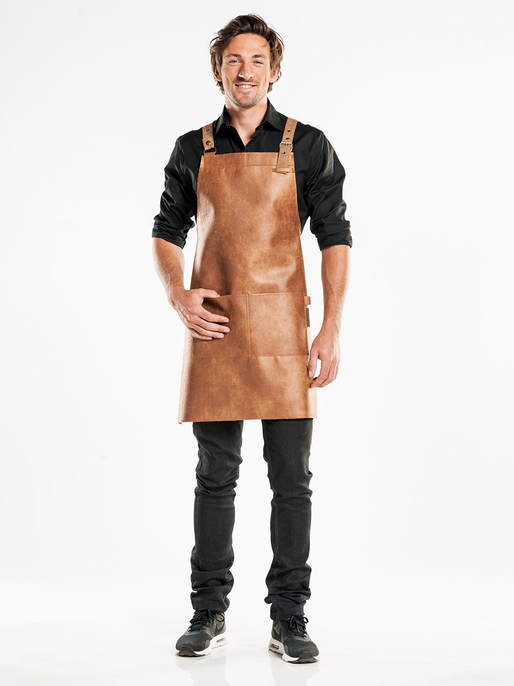 Leder Latzschürze Fusion 667 mit Kreuzbindung von Chaud devant bei workers friend bestellen