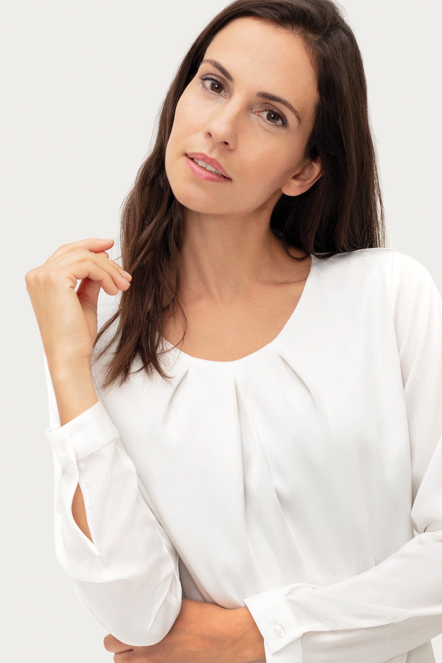 Damen Chiffon Shirt 6573 Langarm