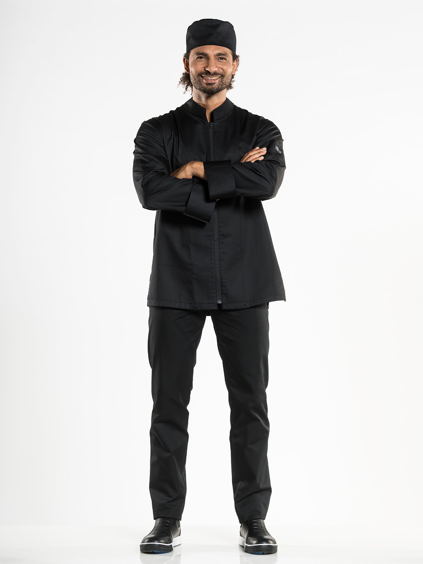 Chef Jacket Monza Black mit Reißverschluss